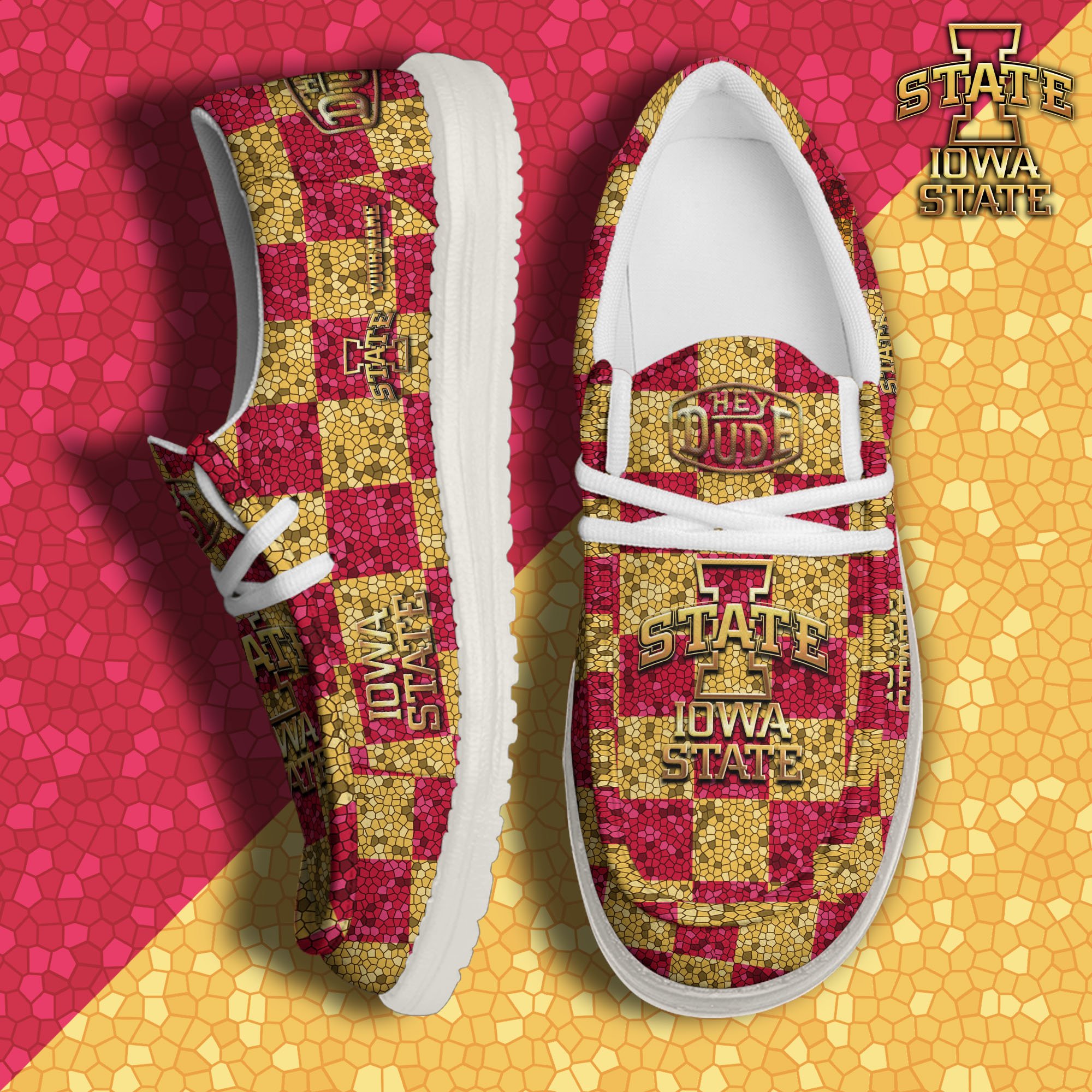 Iowa State Cyclones Hey Dude Canvas Loafer Shoes 2024 Version Custom Your Name, Football Shoes For Fans, Sport Gifts ETRG-61887