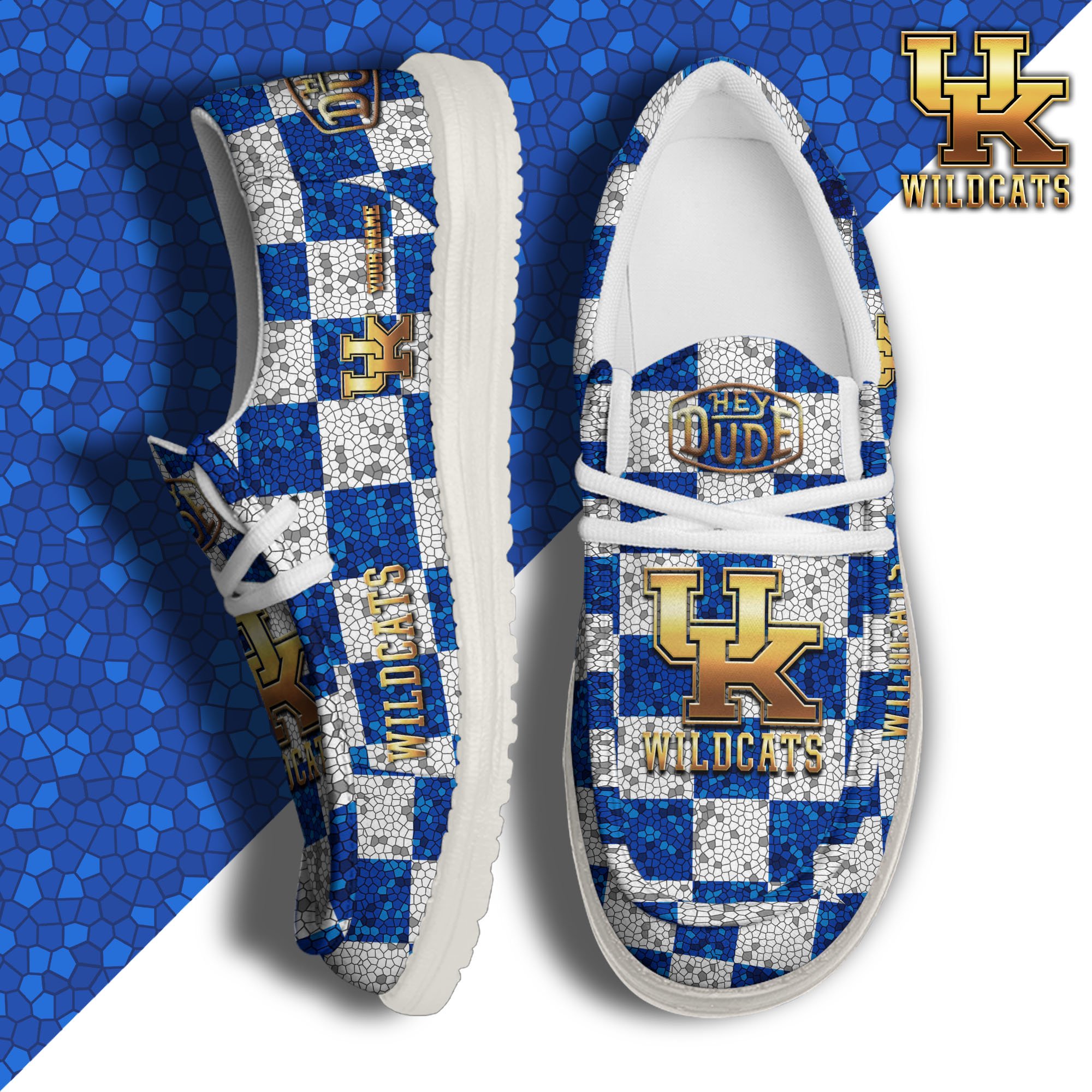 Kentucky Wildcats Hey Dude Canvas Loafer Shoes 2024 Version Custom Your Name, Football Shoes For Fans, Sport Gifts ETRG-61887