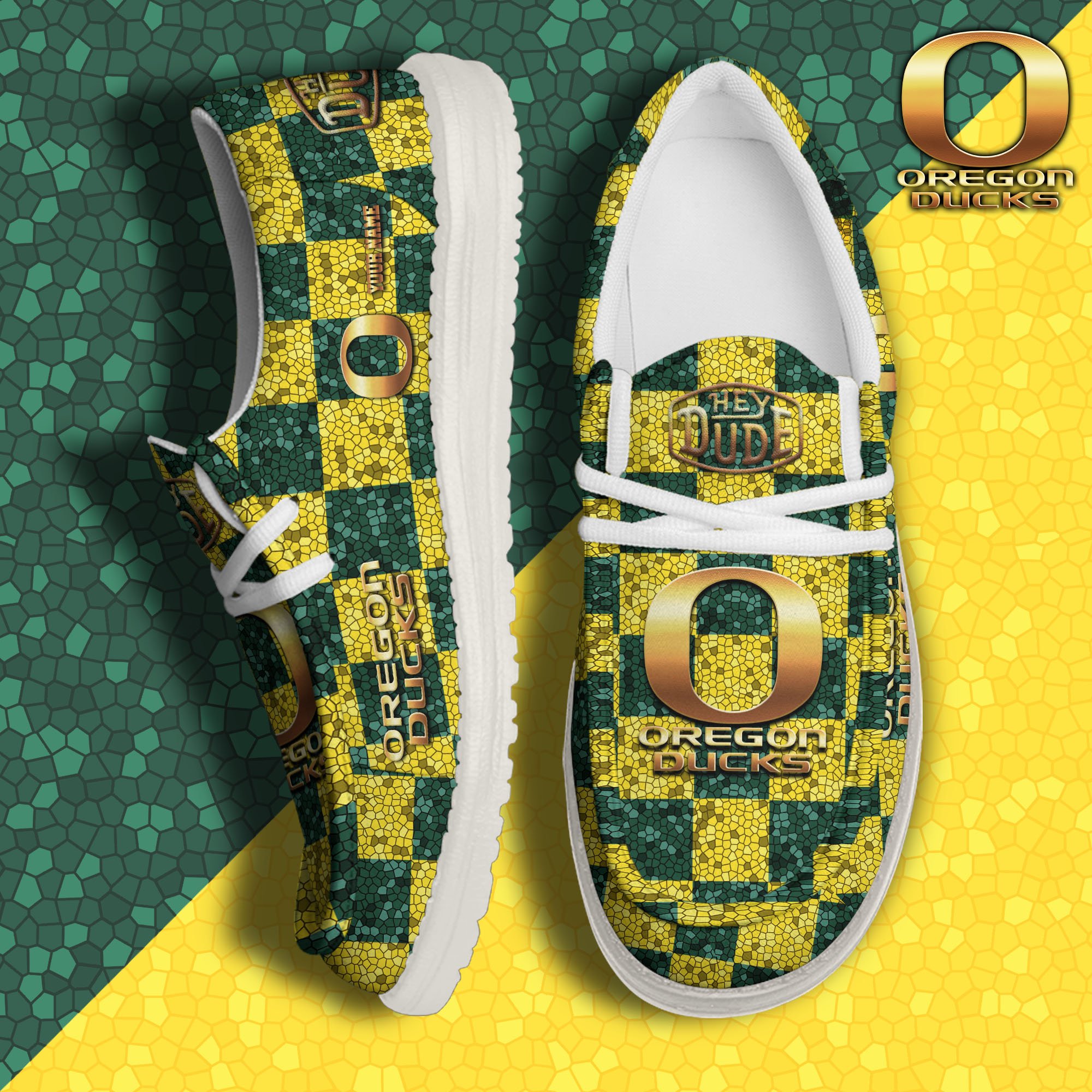 Oregon Ducks Hey Dude Canvas Loafer Shoes 2024 Version Custom Your Name, Football Shoes For Fans, Sport Gifts ETRG-61887