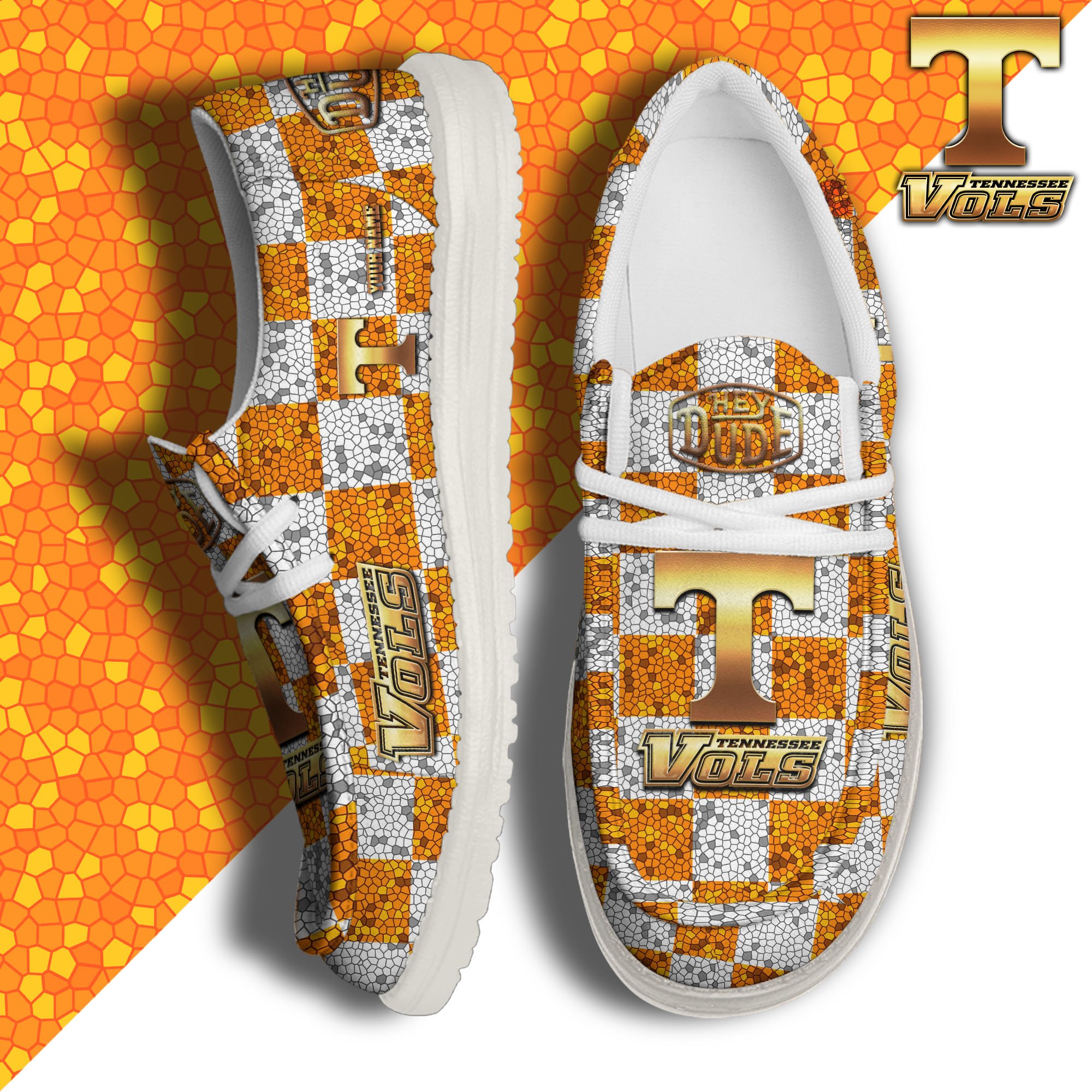 Tennessee Volunteers Hey Dude Canvas Loafer Shoes 2024 Version Custom Your Name, Football Shoes For Fans, Sport Gifts ETRG-61887