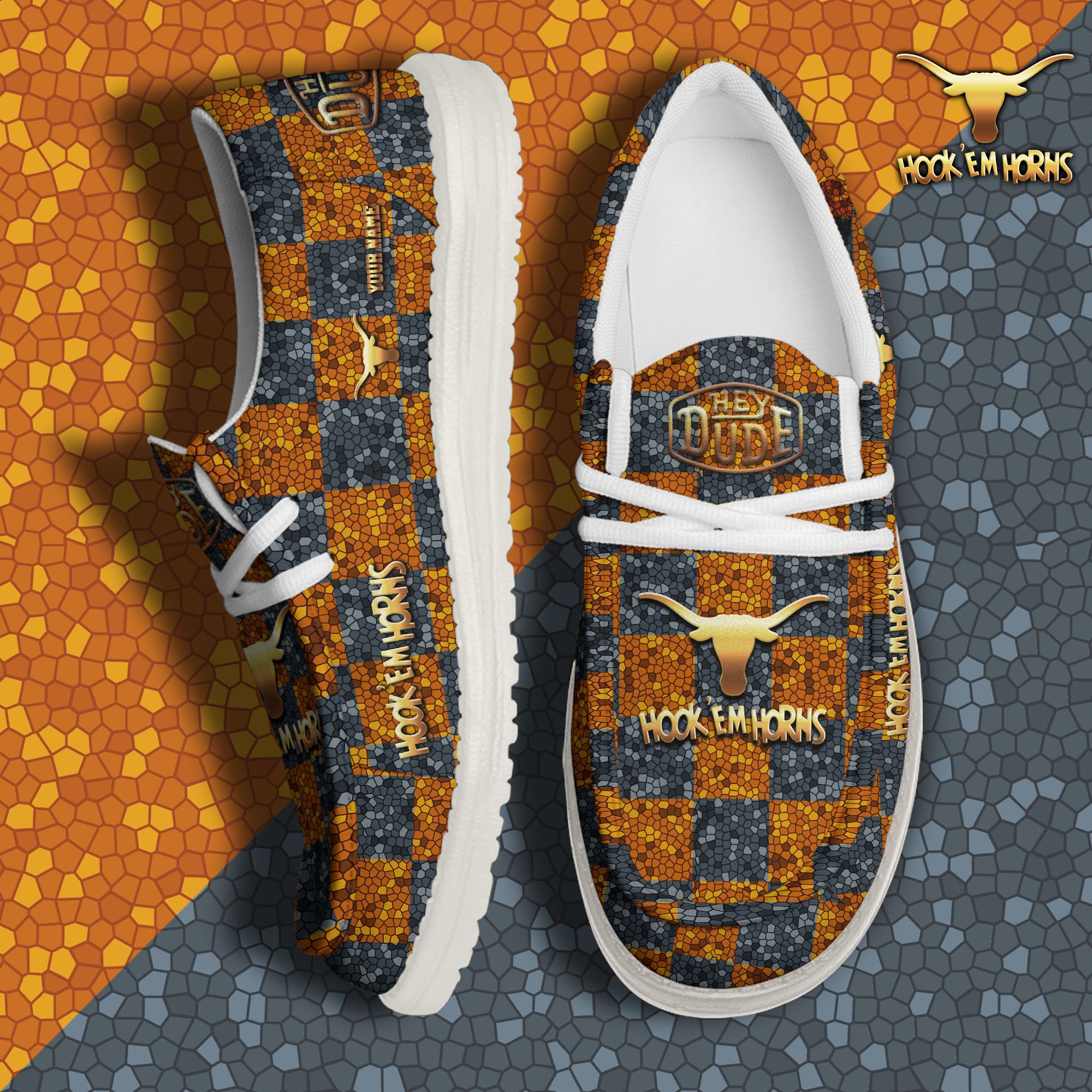 Texas Longhorns Hey Dude Canvas Loafer Shoes 2024 Version Custom Your Name, Football Shoes For Fans, Sport Gifts ETRG-61887