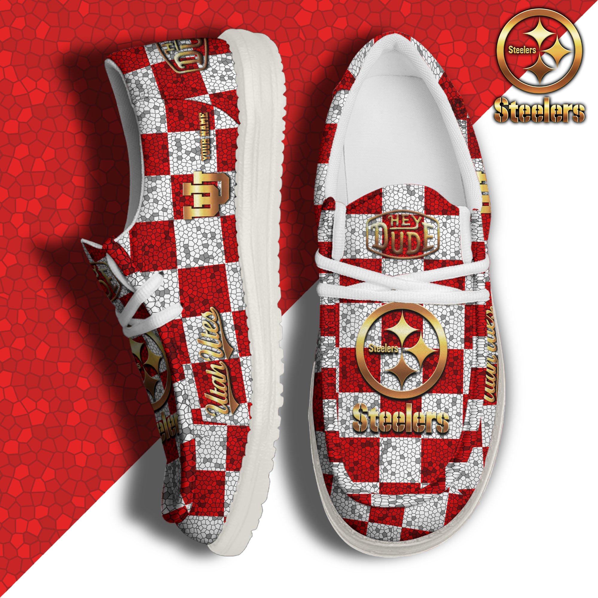 Utah Utes Hey Dude Canvas Loafer Shoes 2024 Version Custom Your Name, Football Shoes For Fans, Sport Gifts ETRG-61887