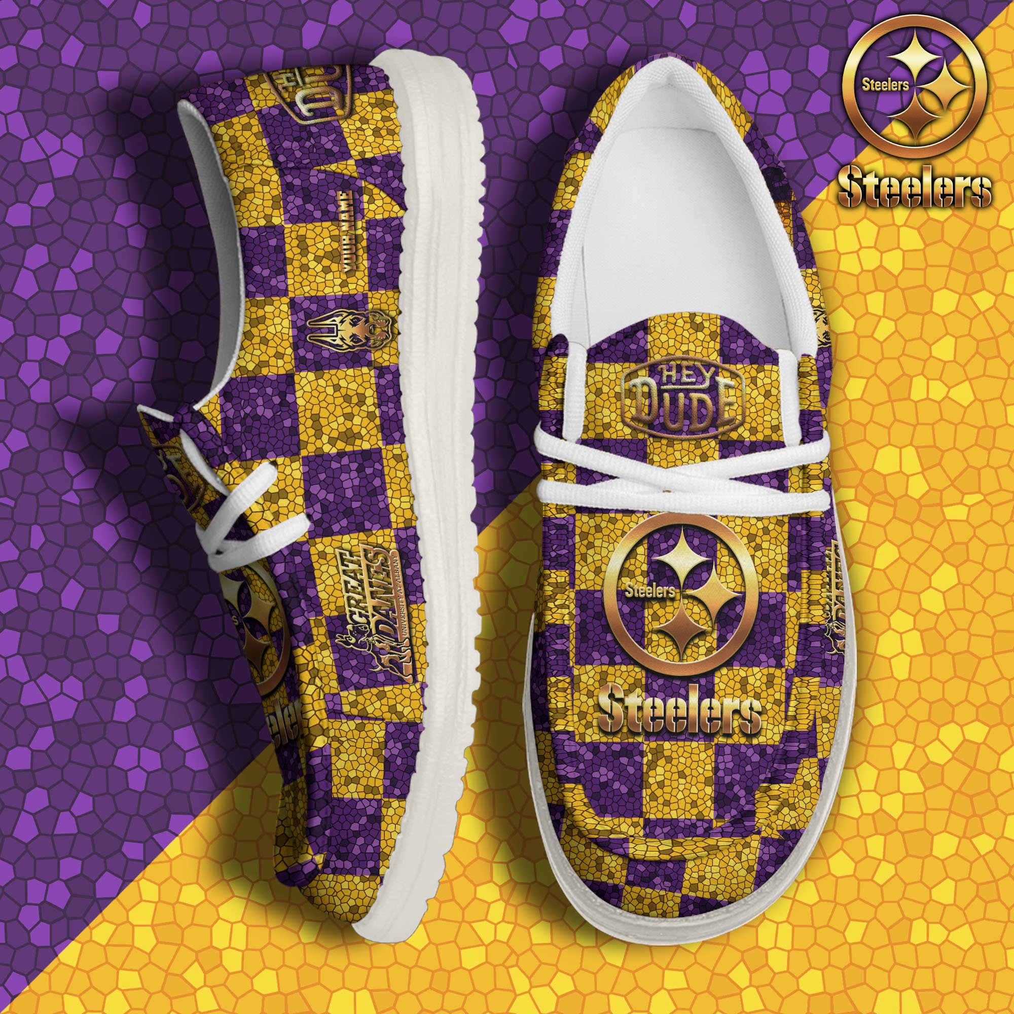 Albany Great Danes Hey Dude Canvas Loafer Shoes 2024 Version Custom Your Name, Football Shoes For Fans, Sport Gifts ETRG-61887