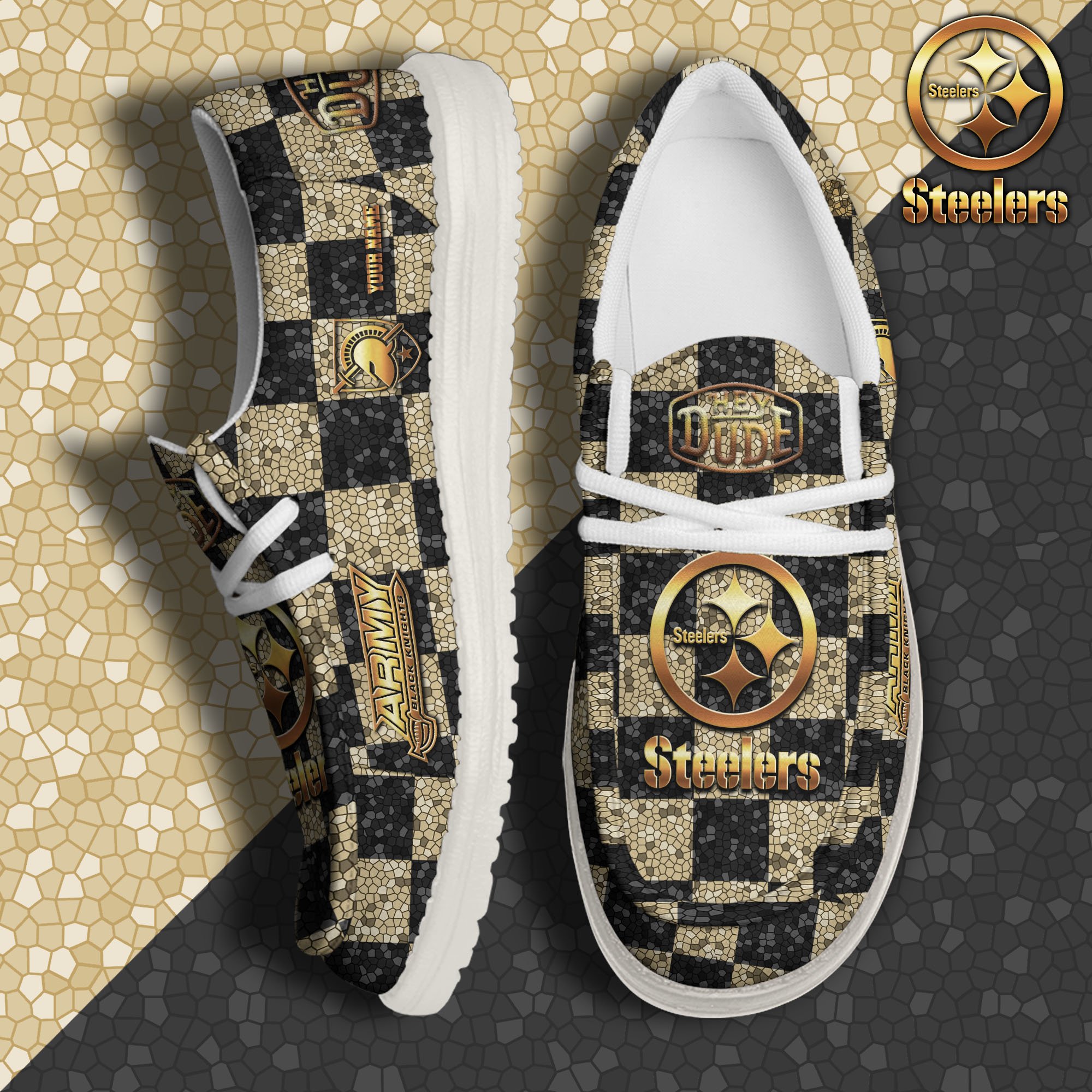 Army Black Knights Hey Dude Canvas Loafer Shoes 2024 Version Custom Your Name, Football Shoes For Fans, Sport Gifts ETRG-61887