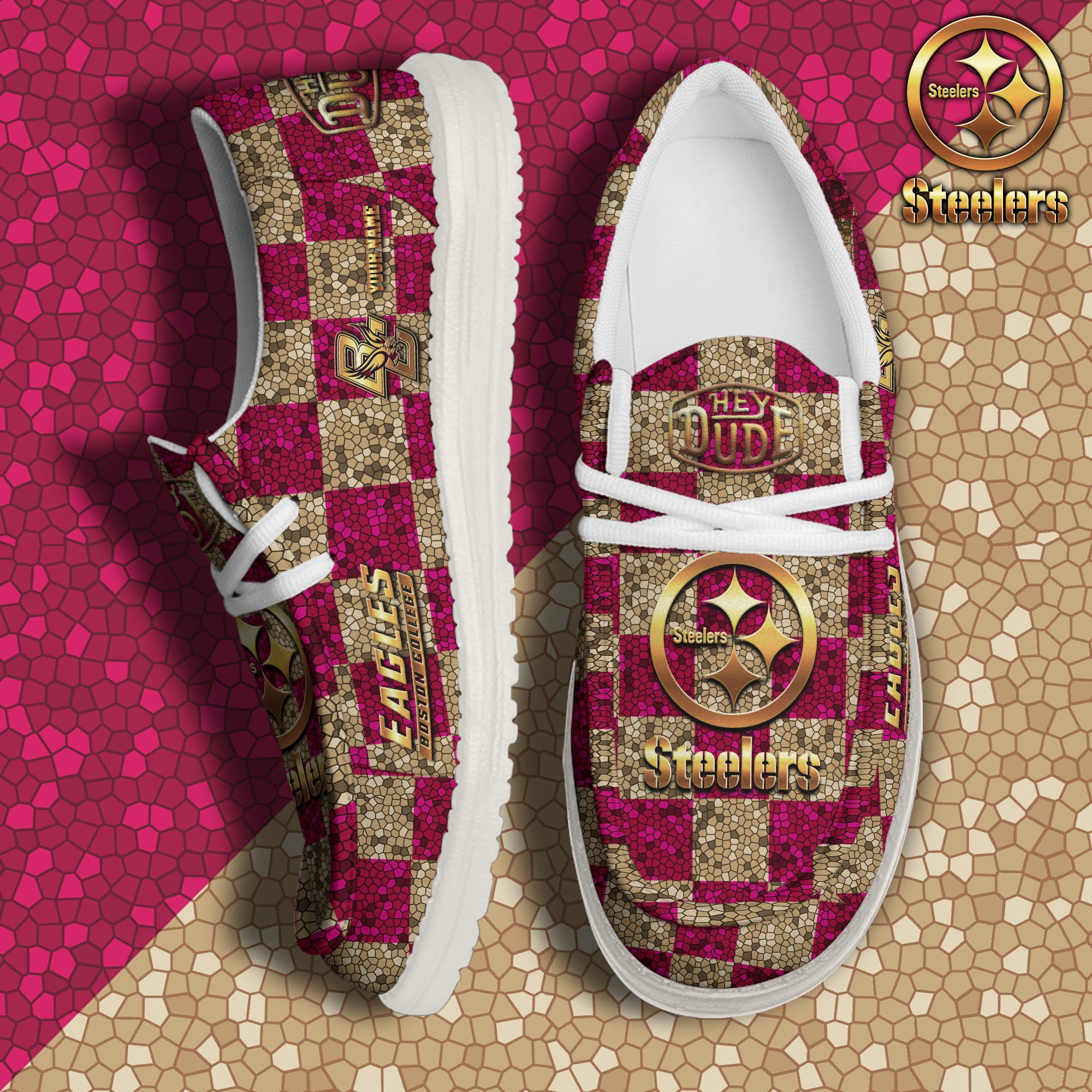 Boston College Eagles Hey Dude Canvas Loafer Shoes 2024 Version Custom Your Name, Football Shoes For Fans, Sport Gifts ETRG-61887