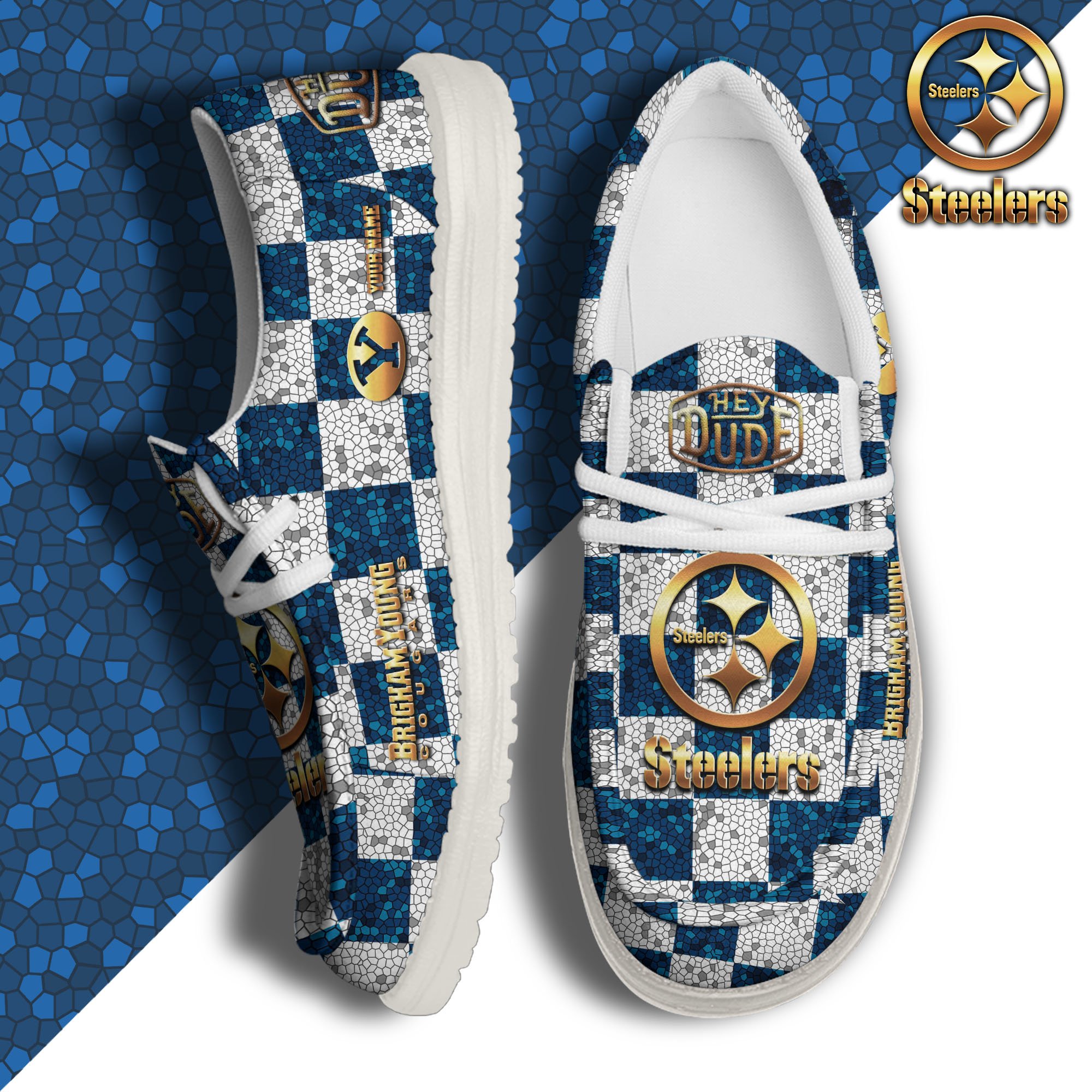 BYU Cougars Hey Dude Canvas Loafer Shoes 2024 Version Custom Your Name, Football Shoes For Fans, Sport Gifts ETRG-61887