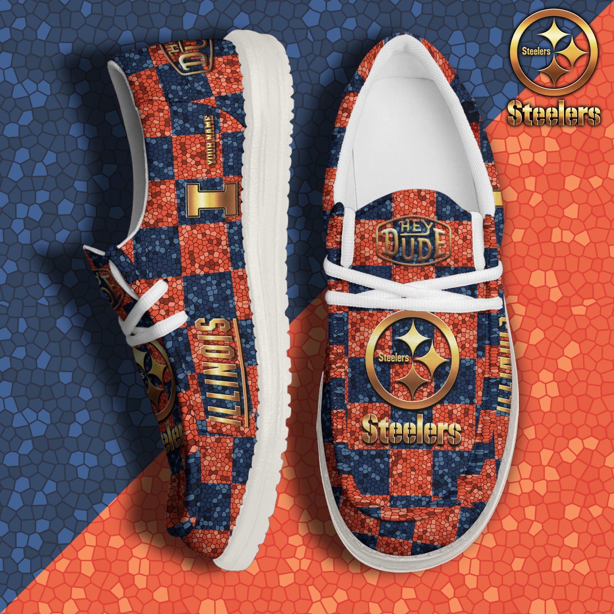 Illinois Fighting Illini Hey Dude Canvas Loafer Shoes 2024 Version Custom Your Name, Football Shoes For Fans, Sport Gifts ETRG-61887