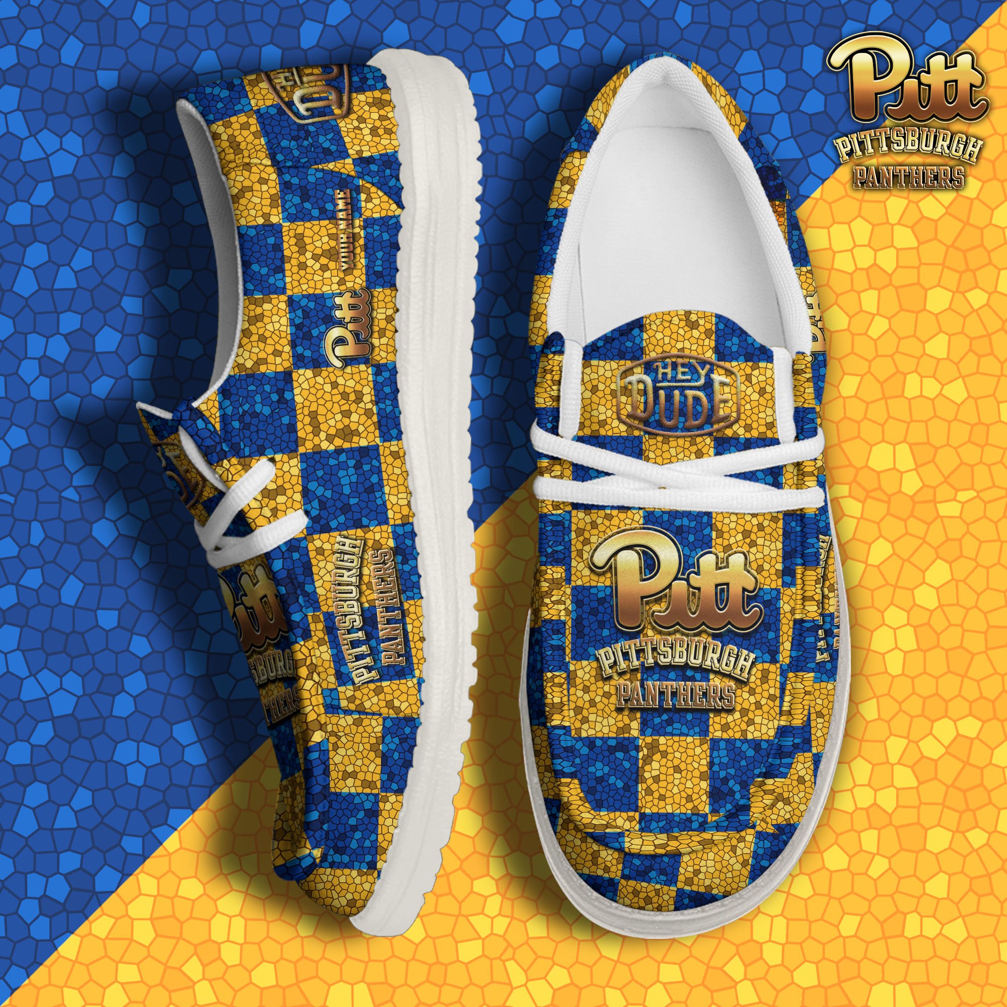 Pittsburgh Panthers Hey Dude Canvas Loafer Shoes 2024 Version Custom Your Name, Football Shoes For Fans, Sport Gifts ETRG-61887