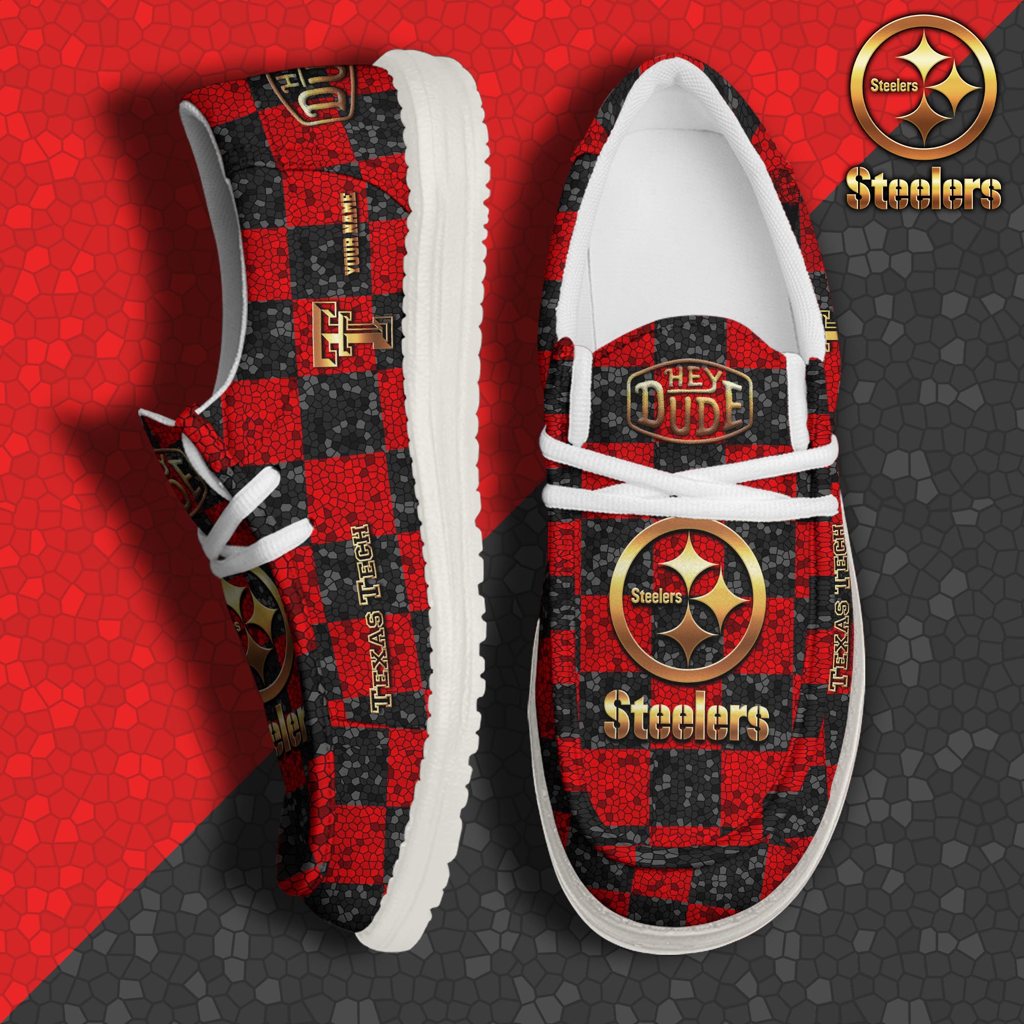 Texas Tech Red Raiders Hey Dude Canvas Loafer Shoes 2024 Version Custom Your Name, Football Shoes For Fans, Sport Gifts ETRG-61887