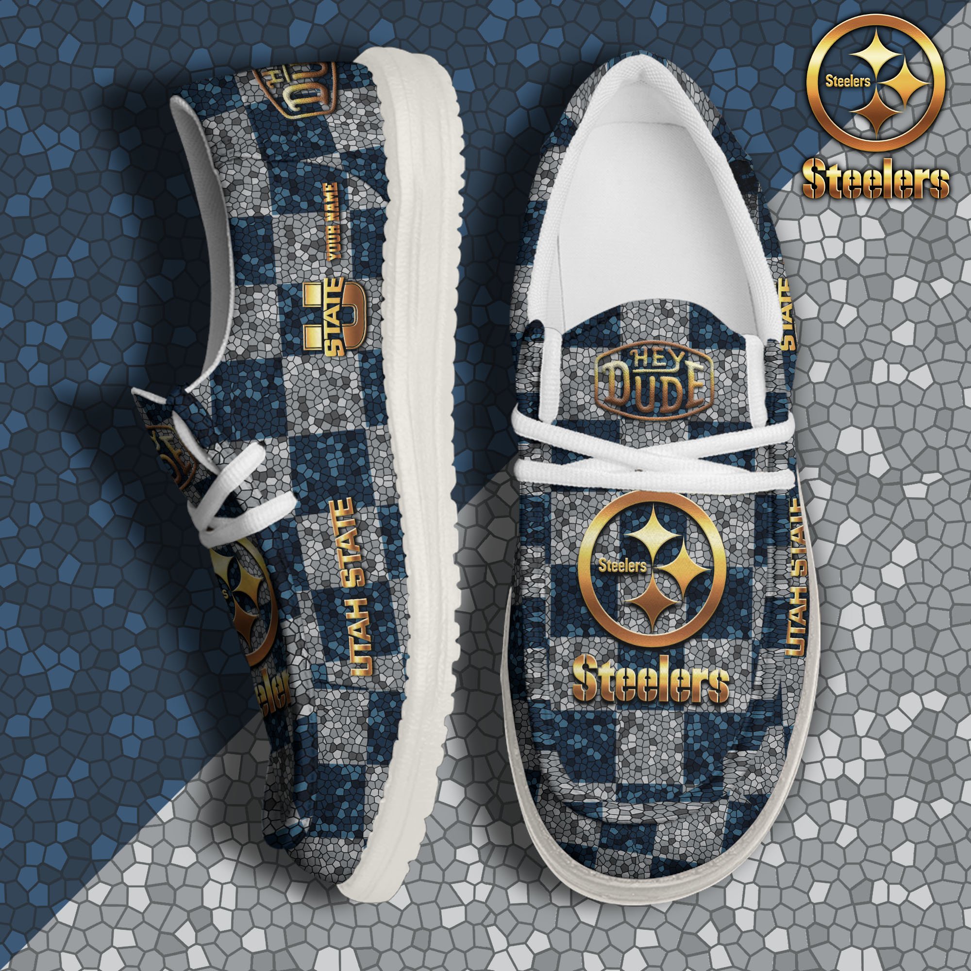 Utah State Aggies Hey Dude Canvas Loafer Shoes 2024 Version Custom Your Name, Football Shoes For Fans, Sport Gifts ETRG-61887