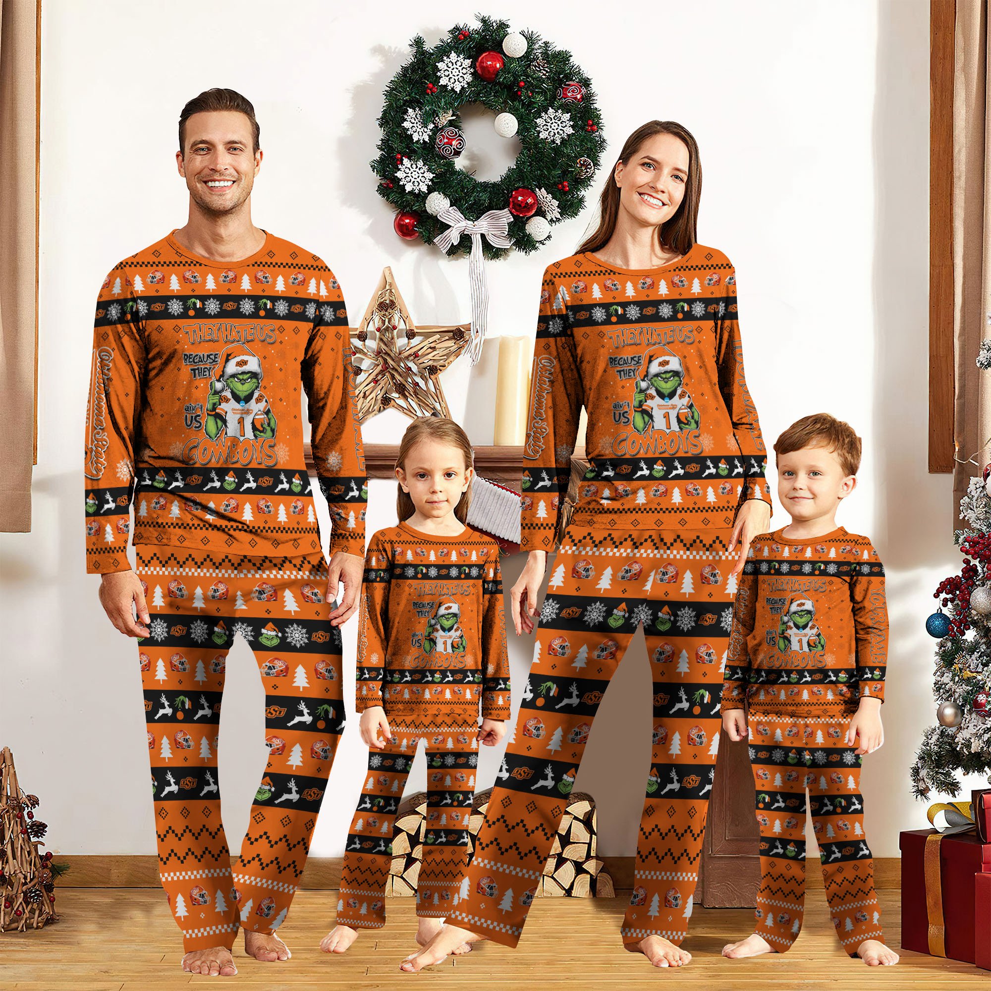 Oklahoma State Cowboys Sport Pajamas 2024 Version Custom Your Name, Family Pajamas Set, Christmas Gifts, Gifts For Lovers ETRG-61933