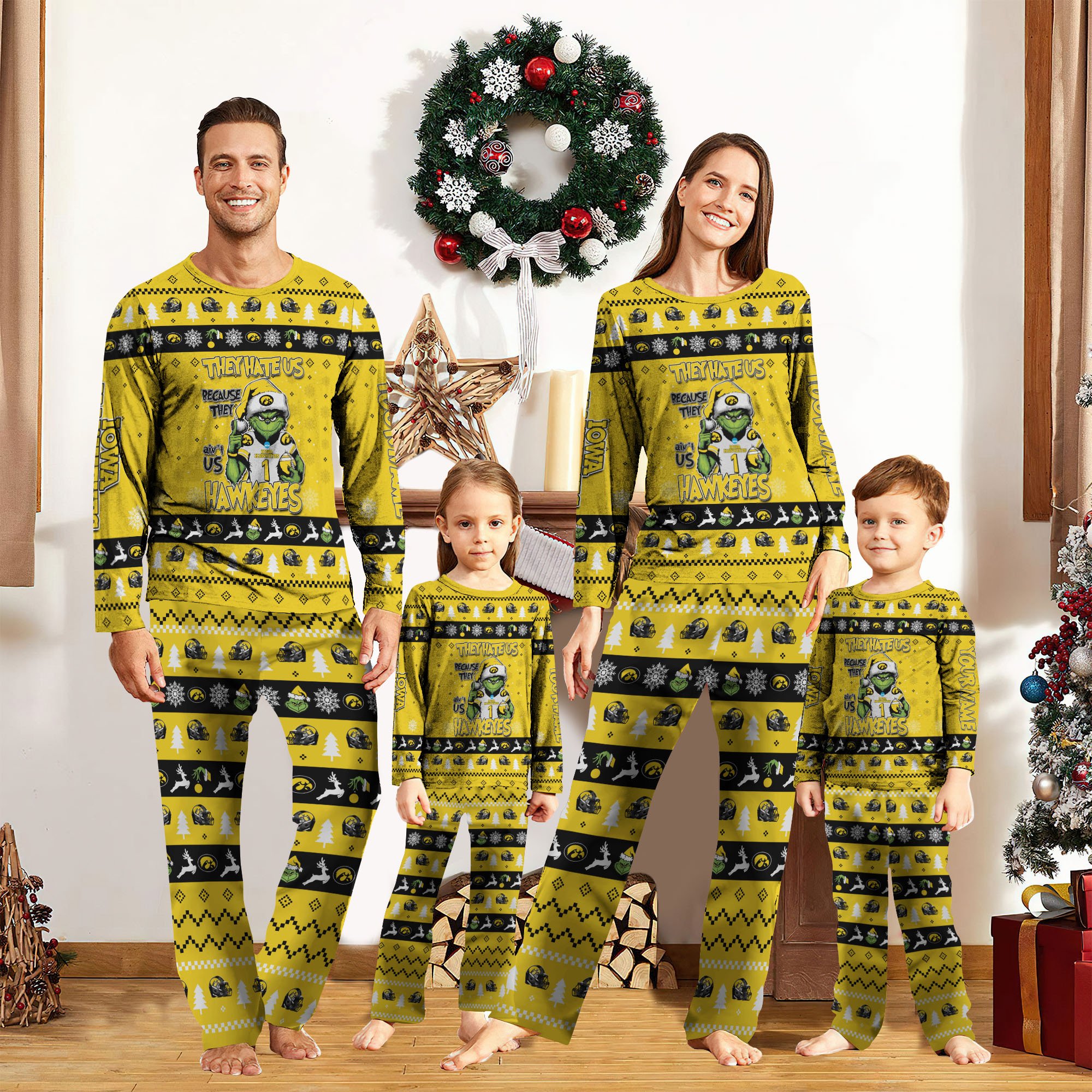 Iowa Hawkeyes Sport Pajamas 2024 Version Custom Your Name, Family Pajamas Set, Christmas Gifts, Gifts For Lovers ETRG-61933