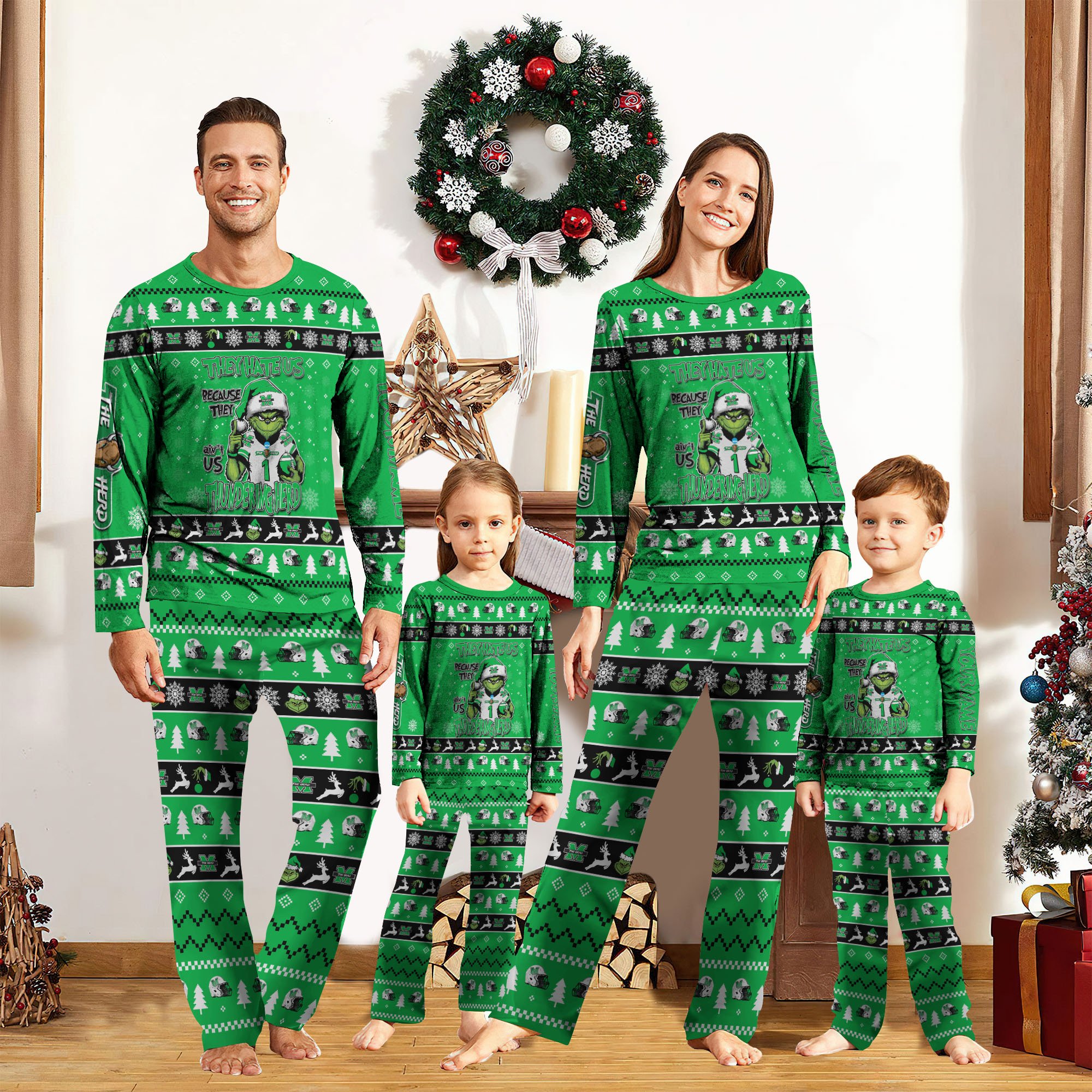 Marshall Thundering Herd Sport Pajamas 2024 Version Custom Your Name, Family Pajamas Set, Christmas Gifts, Gifts For Lovers ETRG-61933