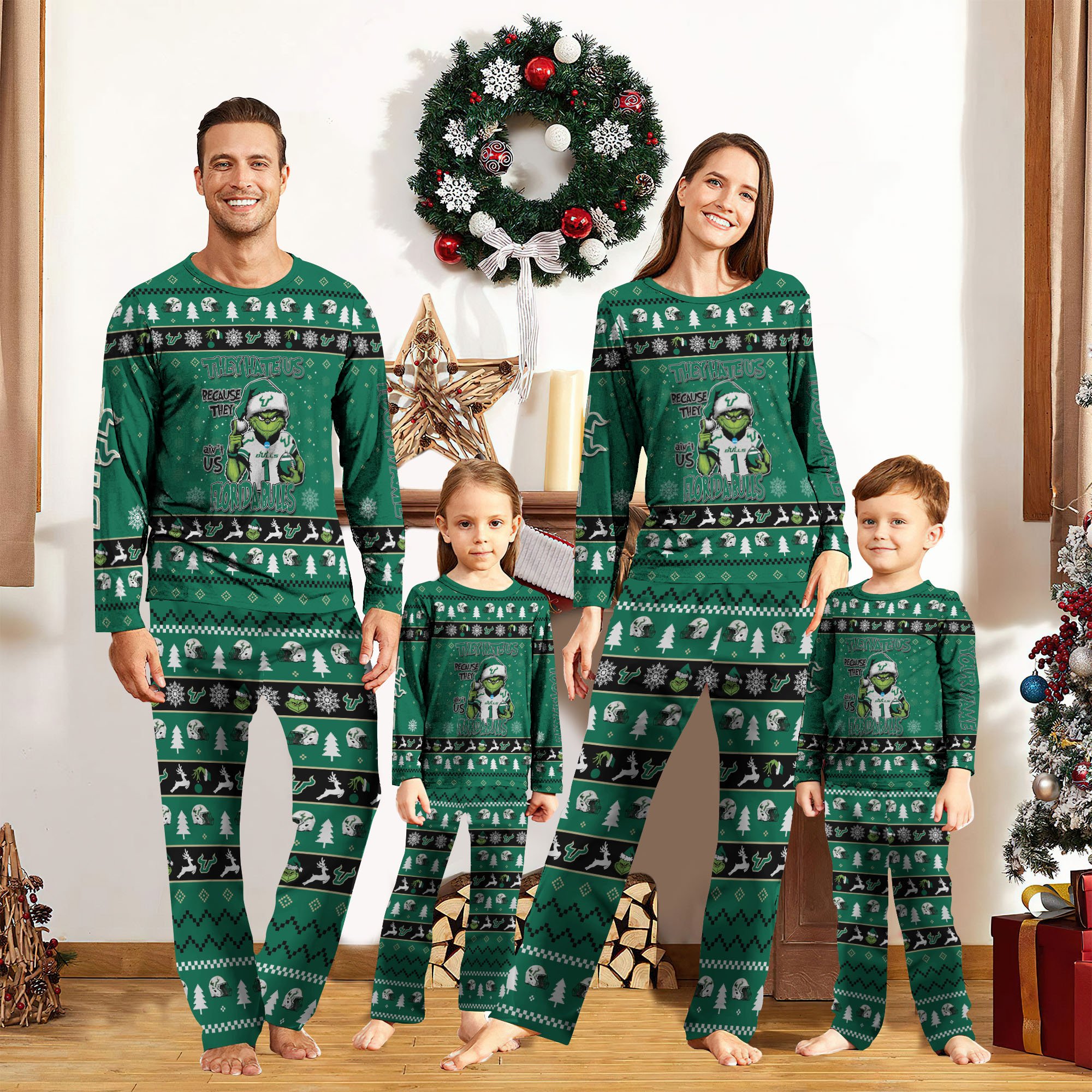 South Florida Bulls Sport Pajamas 2024 Version Custom Your Name, Family Pajamas Set, Christmas Gifts, Gifts For Lovers ETRG-61933