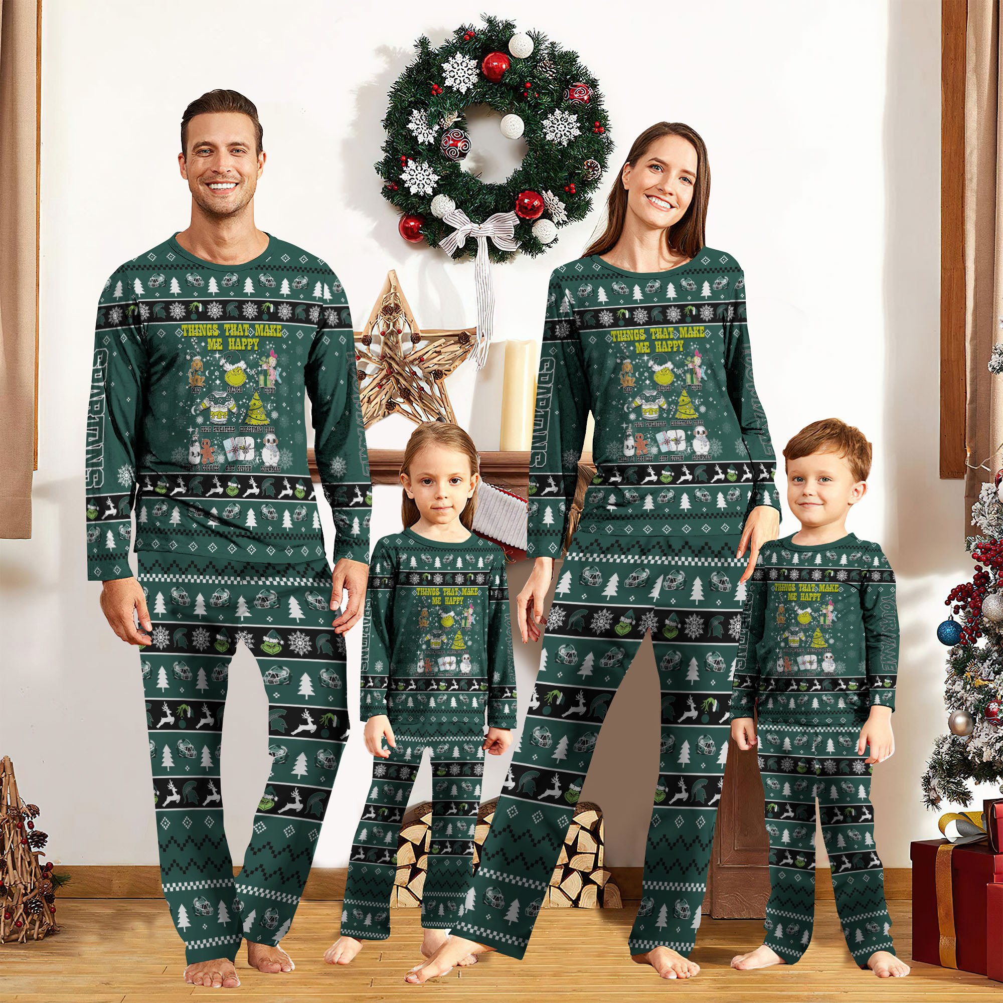 Michigan State Spartans Christmas Pajamas 2024 Version Custom Your Name, Sport Pajamas, Family Pajamas, Gifts For Christmas ETRG-61968