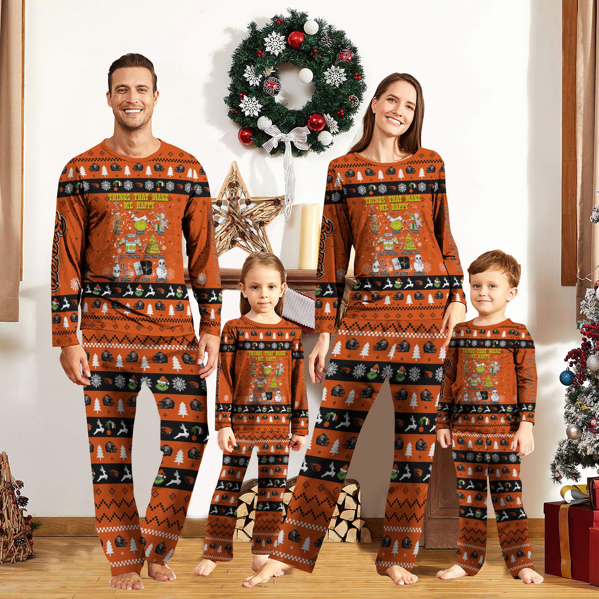 Oregon State Beavers Christmas Pajamas 2024 Version Custom Your Name, Sport Pajamas, Family Pajamas, Gifts For Christmas ETRG-61968