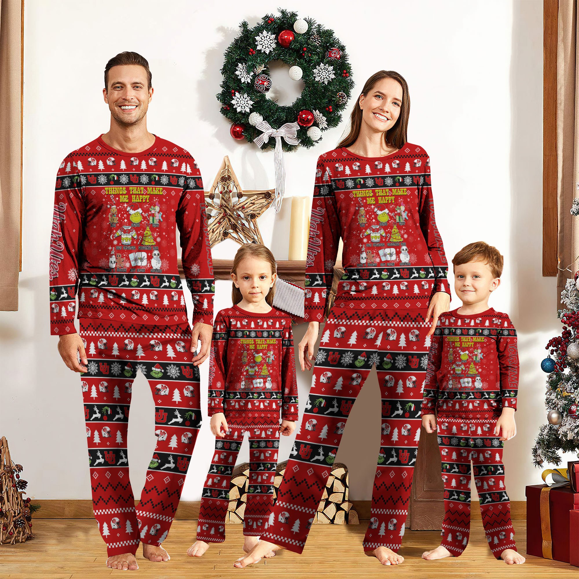 Utah Utes Christmas Pajamas 2024 Version Custom Your Name, Sport Pajamas, Family Pajamas, Gifts For Christmas ETRG-61968