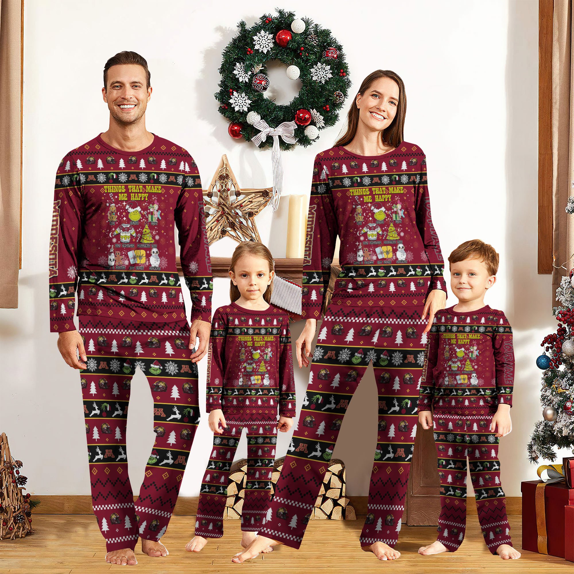 Minnesota Golden Gophers Christmas Pajamas 2024 Version Custom Your Name, Sport Pajamas, Family Pajamas, Gifts For Christmas ETRG-61968