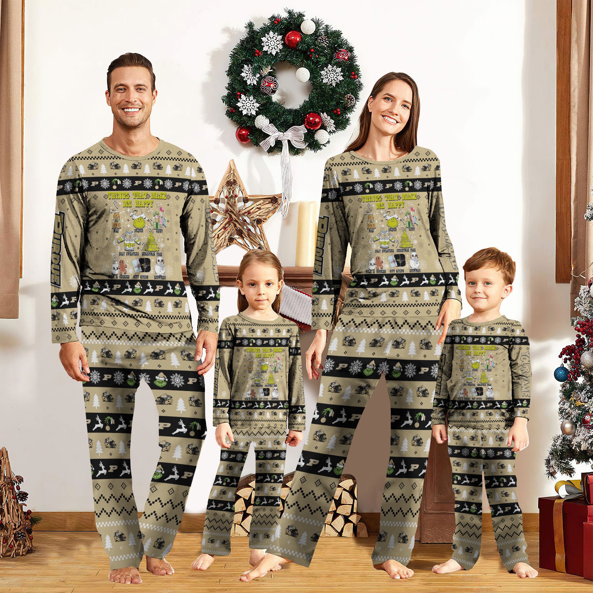 Purdue Boilermakers Christmas Pajamas 2024 Version Custom Your Name, Sport Pajamas, Family Pajamas, Gifts For Christmas ETRG-61968