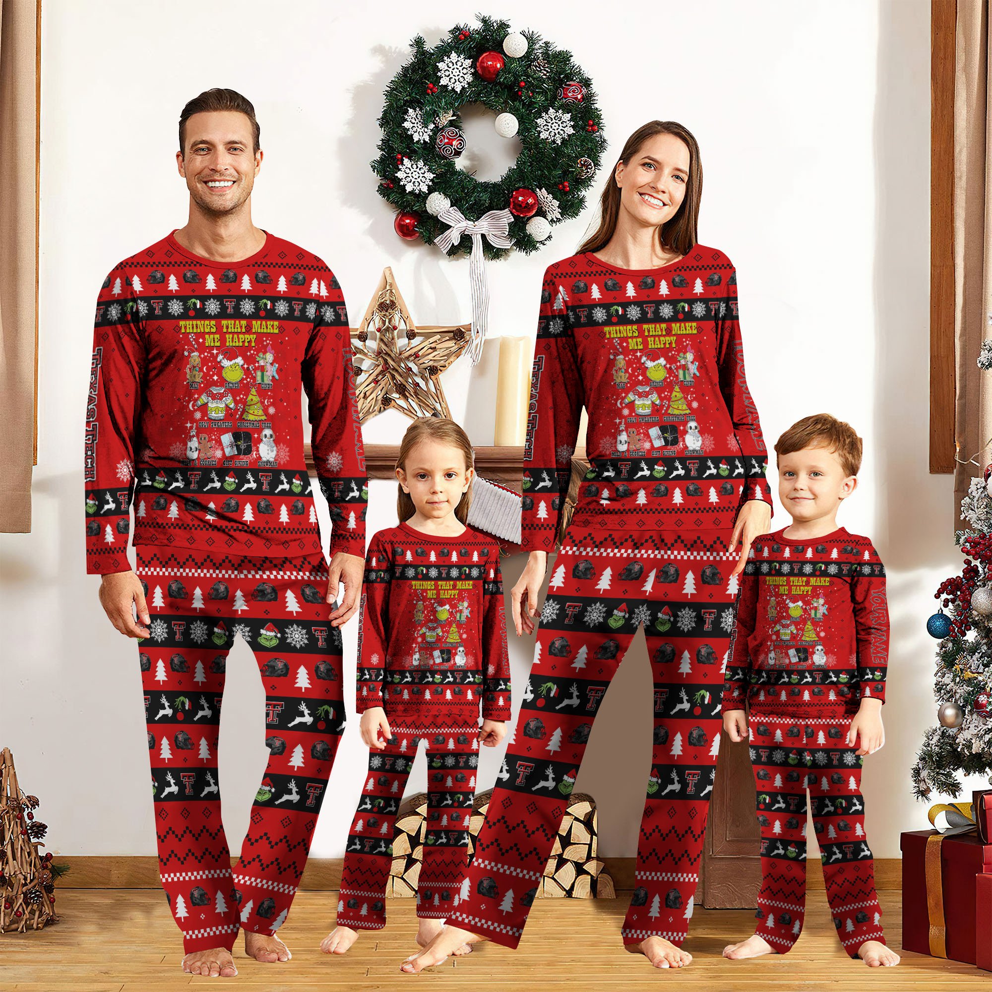 Texas Tech Red Raiders Christmas Pajamas 2024 Version Custom Your Name, Sport Pajamas, Family Pajamas, Gifts For Christmas ETRG-61968