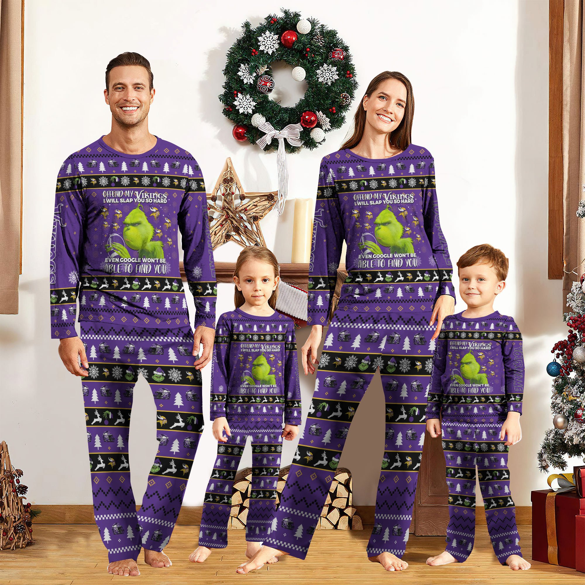 Minnesota Vikings Sport Pajamas 2024 Version Custom Your Name, Family Pajamas Set, Christmas Gifts, Gifts For Sport Lovers ETRG-61822