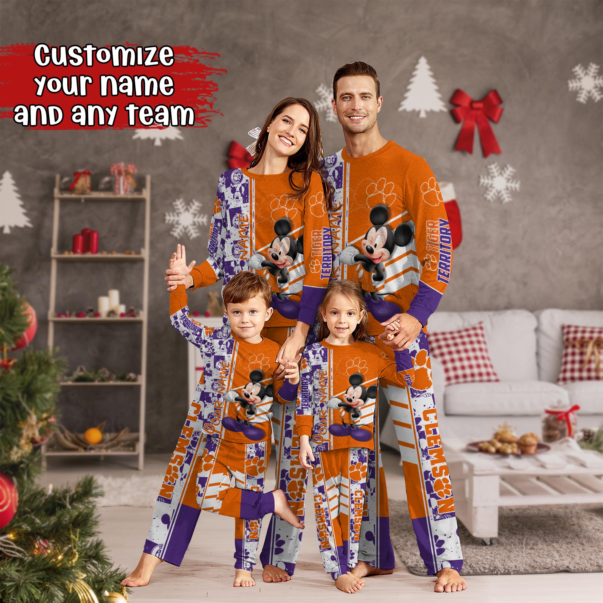 Clemson Tigers MK Pajamas For Family, Custom Sports PJ For Children And Parents NA44875