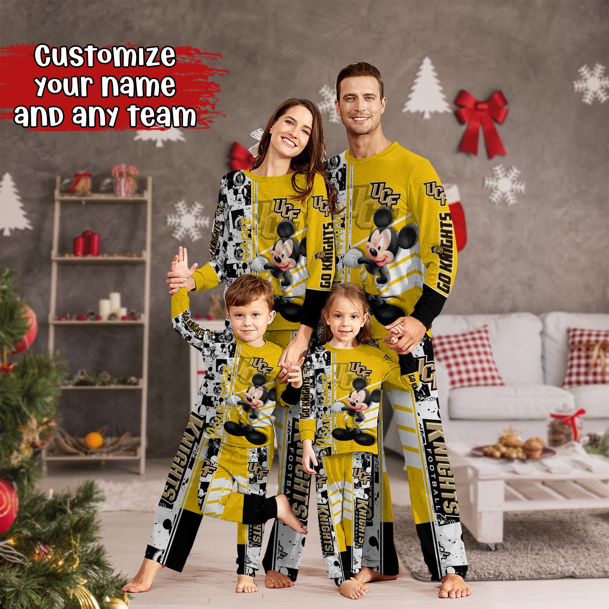 UCF Knights MK Pajamas For Family, Custom Sports PJ For Children And Parents NA44875