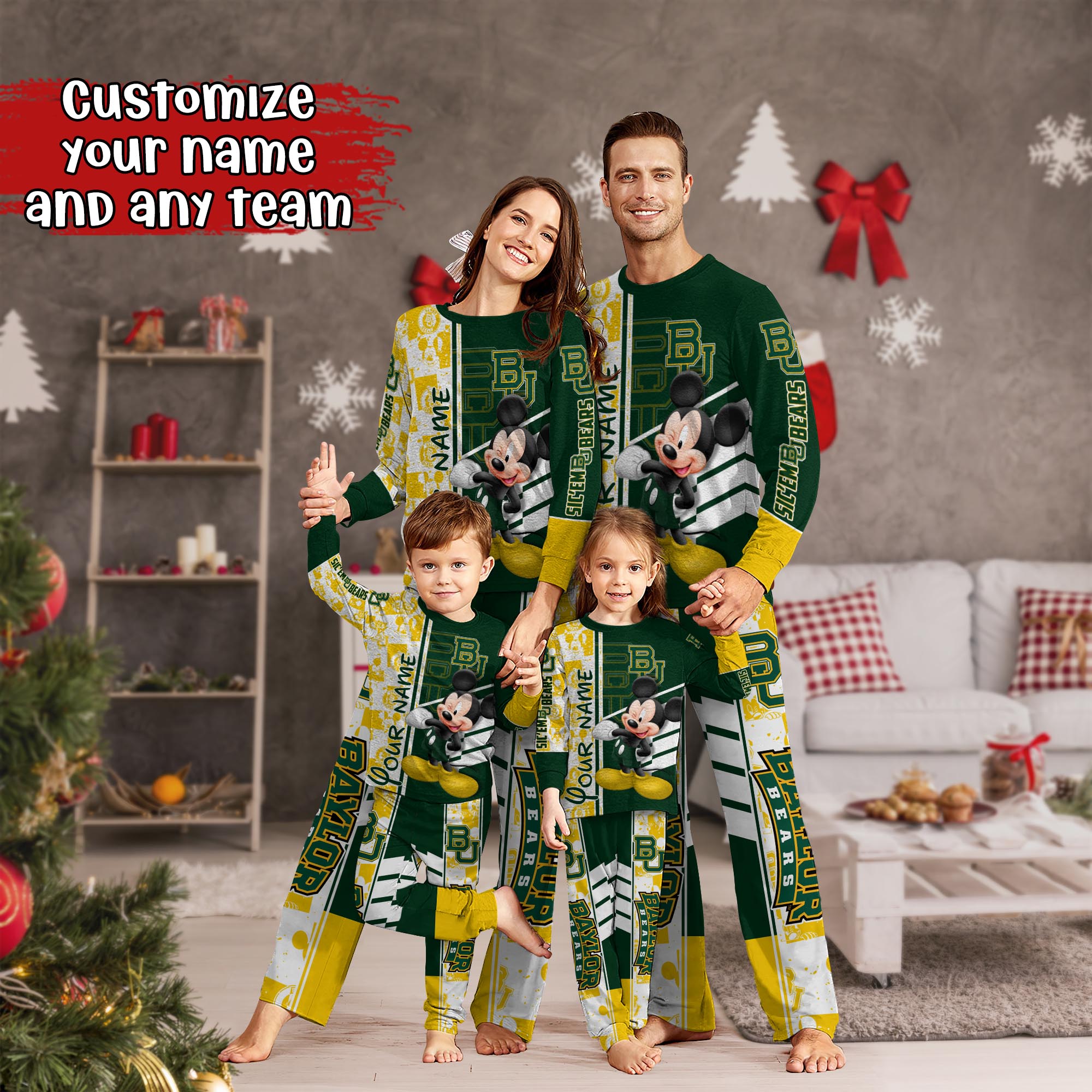 Baylor Bears MK Pajamas For Family, Custom Sports PJ For Children And Parents NA44875