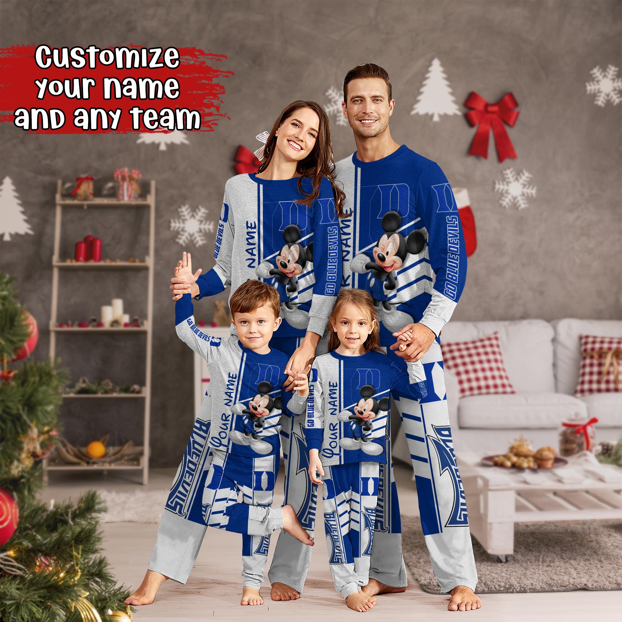 Duke Blue Devils MK Pajamas For Family, Custom Sports PJ For Children And Parents NA44875