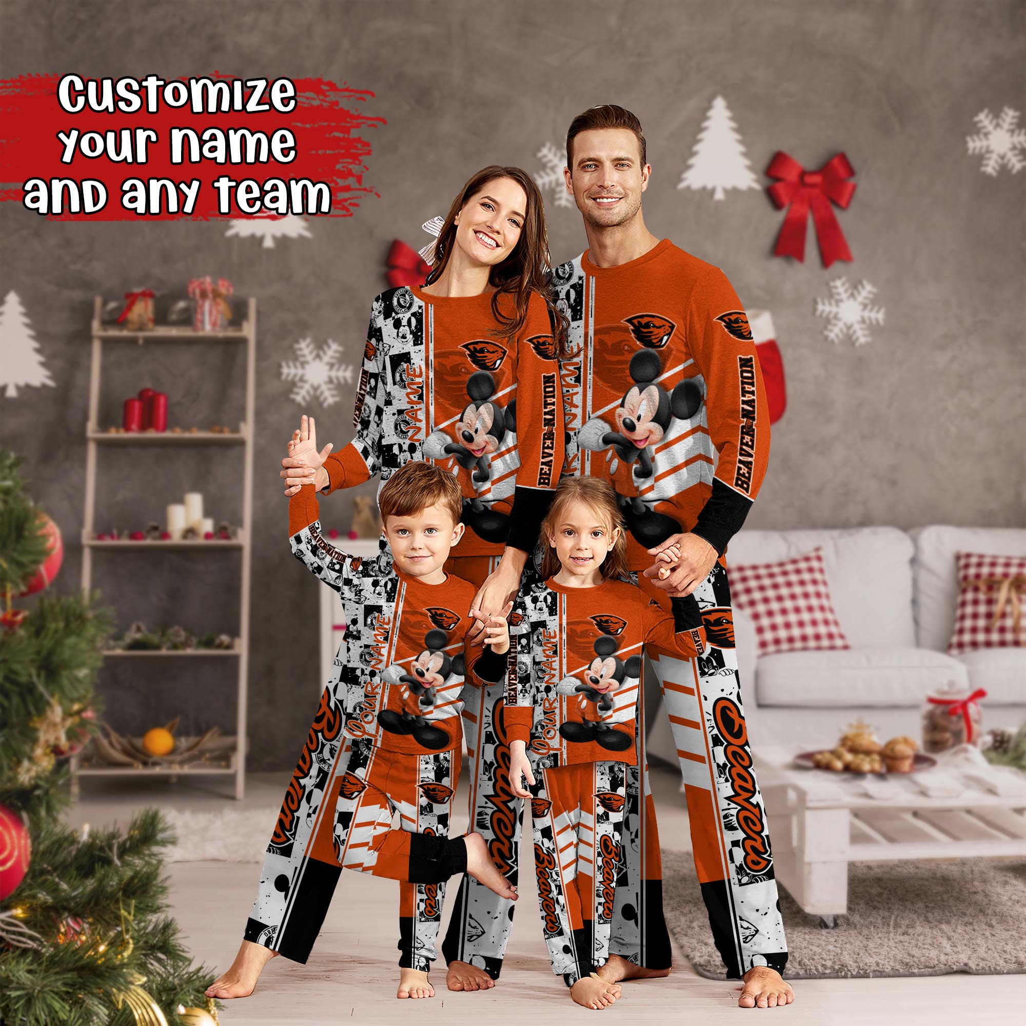 Oregon State Beavers MK Pajamas For Family, Custom Sports PJ For Children And Parents NA44875