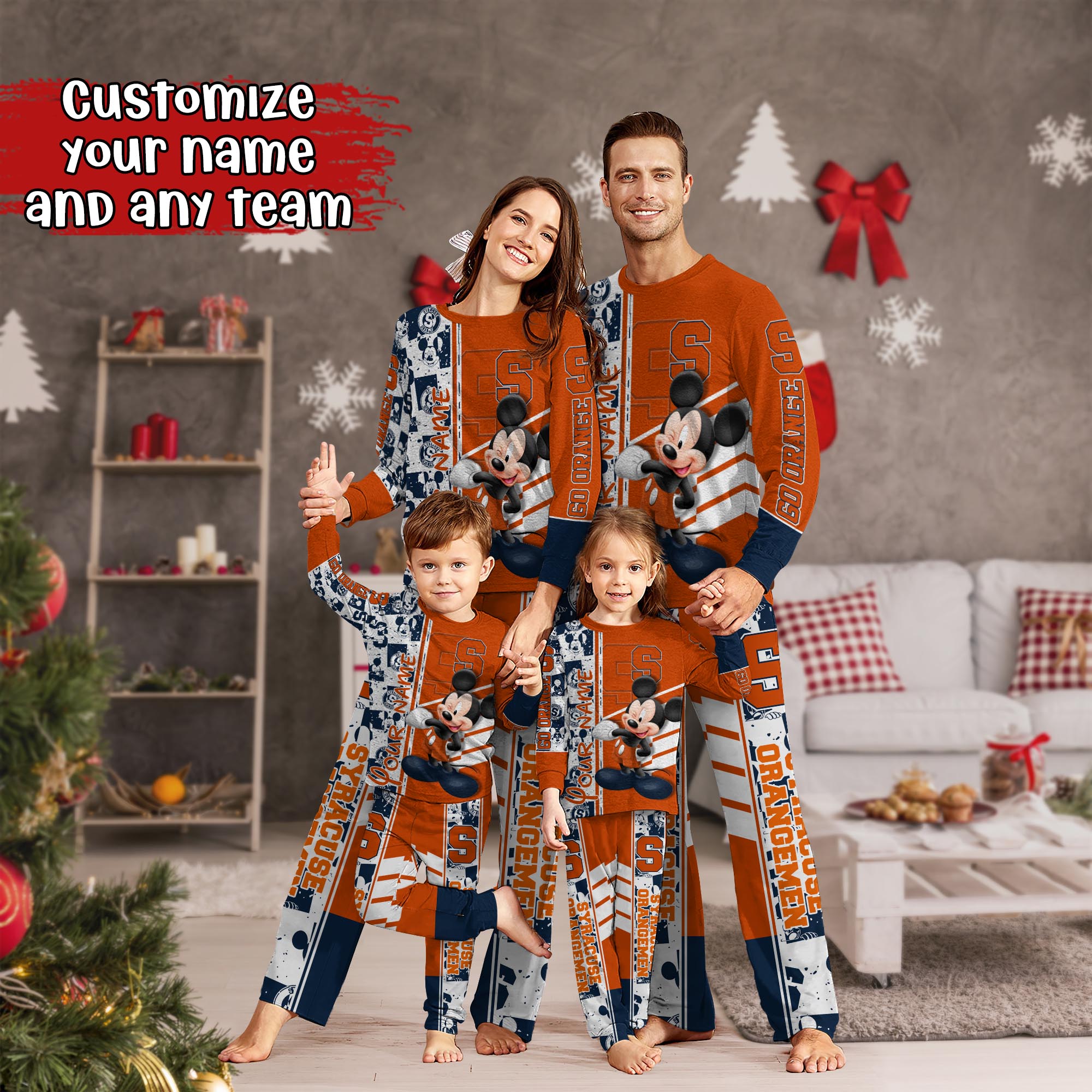 Syracuse Orange MK Pajamas For Family, Custom Sports PJ For Children And Parents NA44875