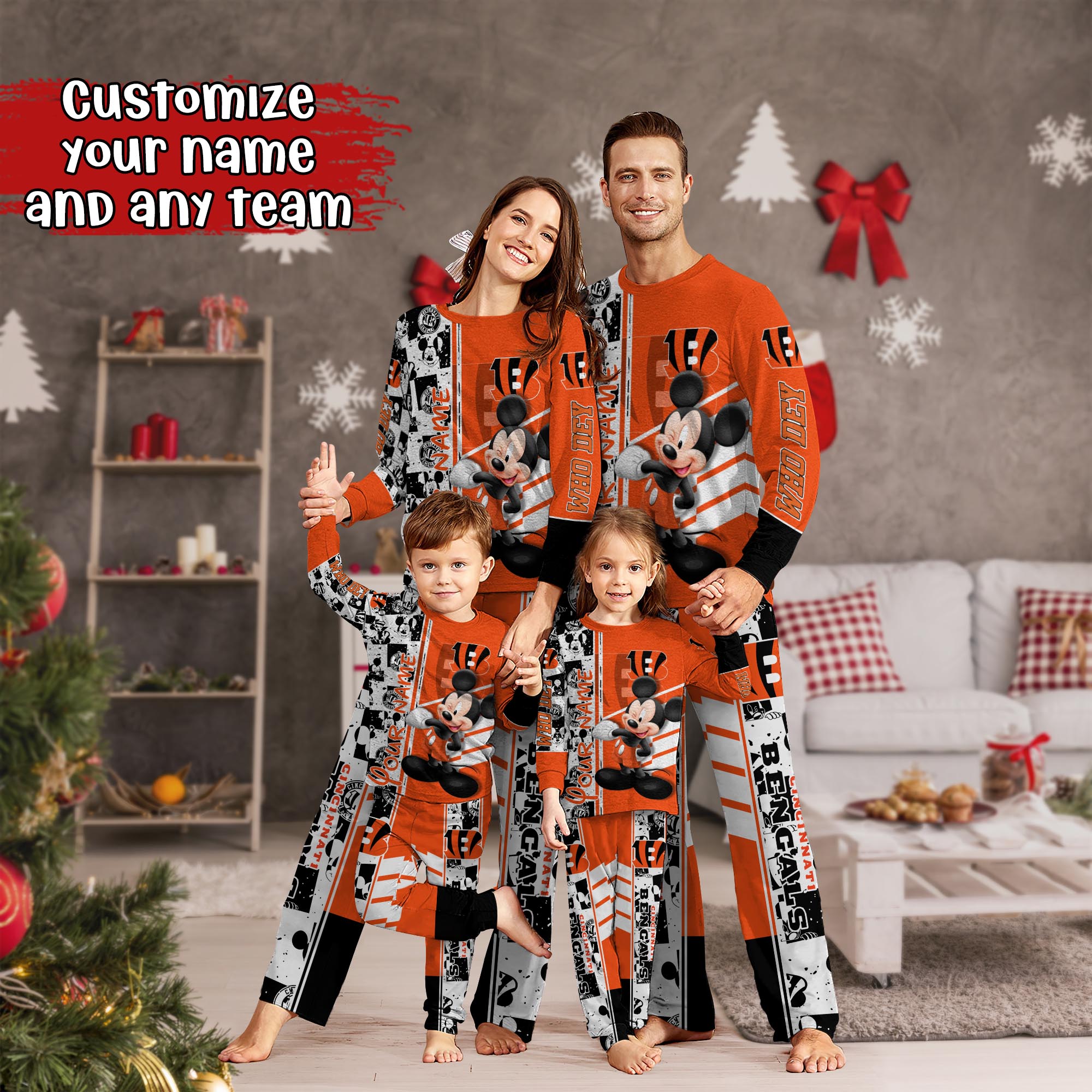 Cincinnati Bengals MK Pajamas For Family, Custom Sports PJ For Children And Parents NA44875