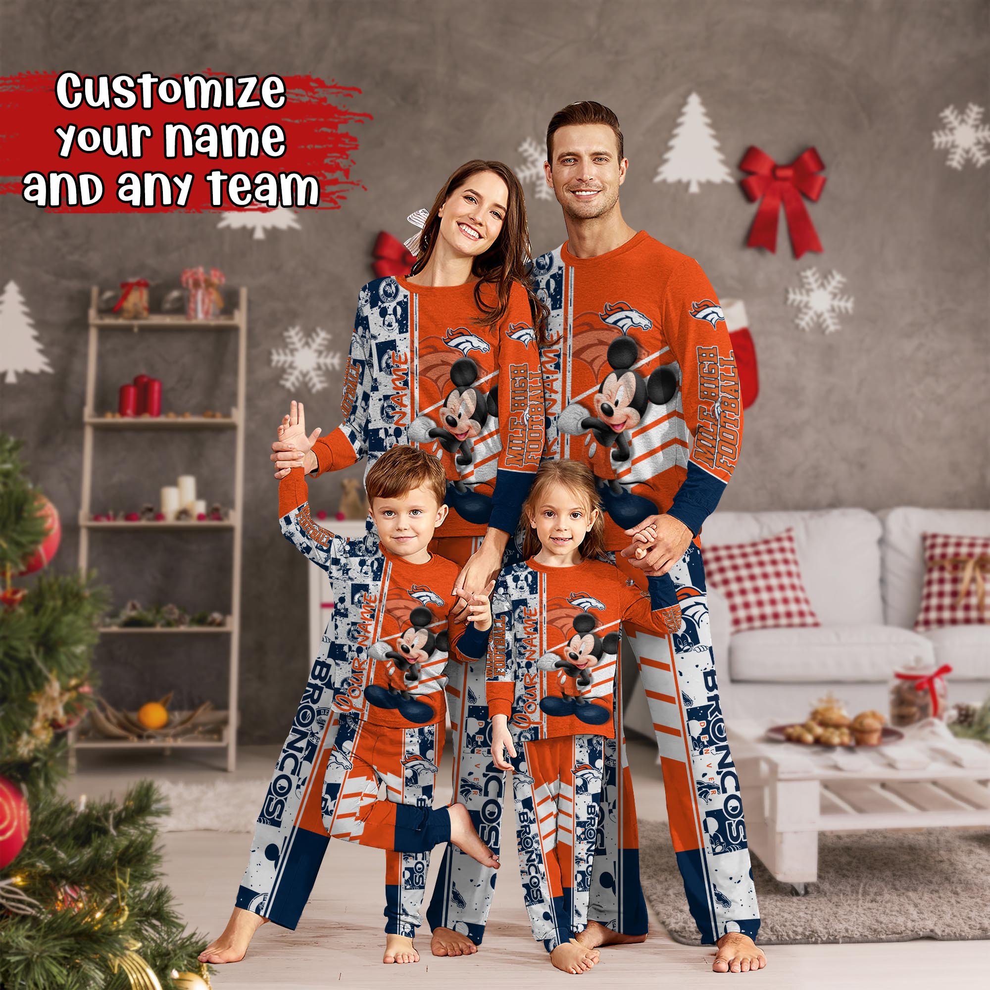 Denver Broncos MK Pajamas For Family, Custom Sports PJ For Children And Parents NA44875