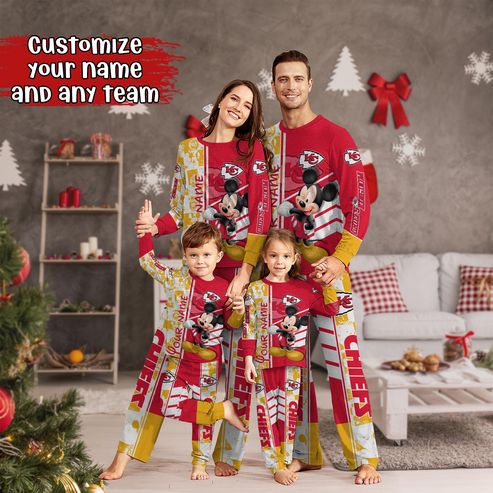 Kansas City Chiefs MK Pajamas For Family, Custom Sports PJ For Children And Parents NA44875