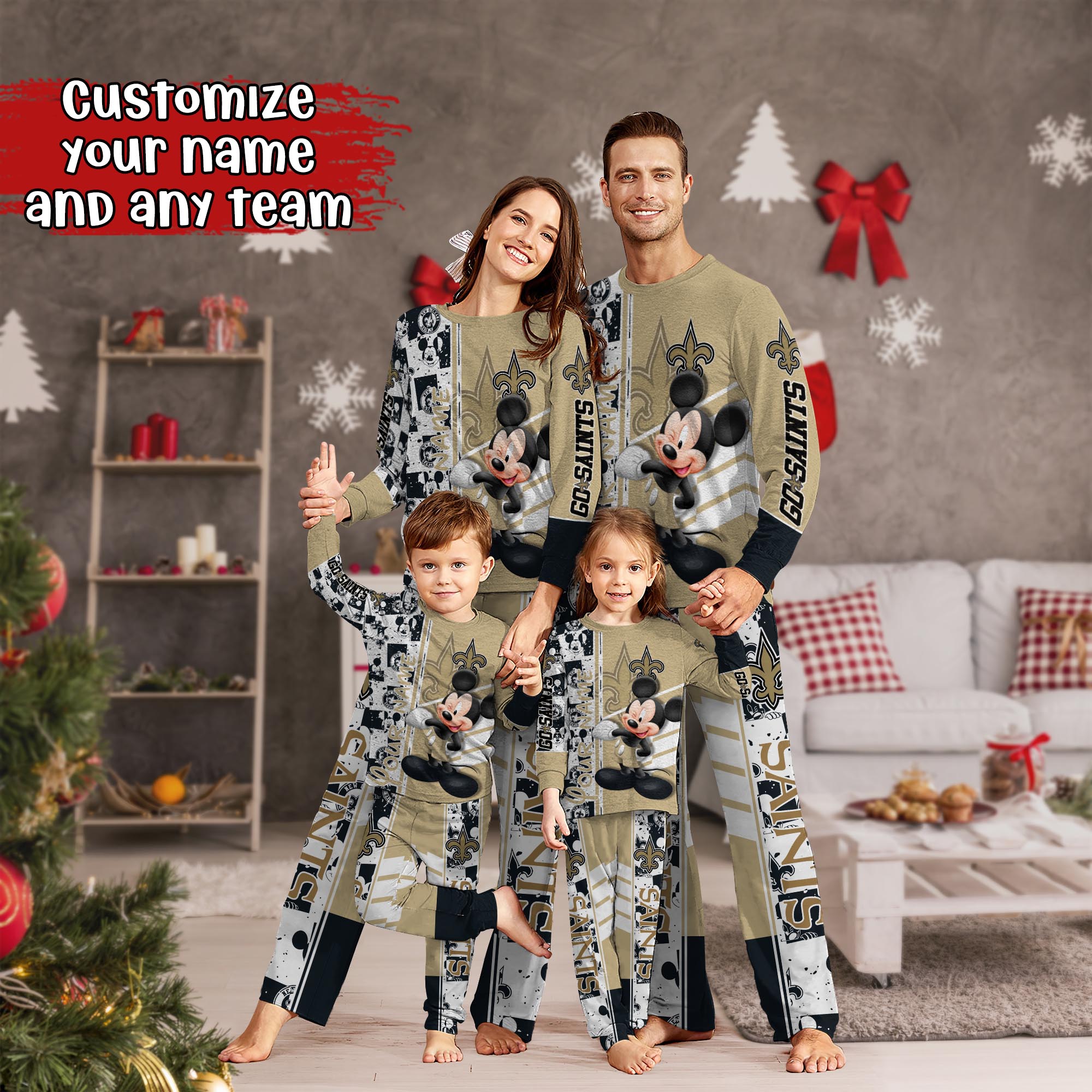 New Orleans Saints MK Pajamas For Family, Custom Sports PJ For Children And Parents NA44875