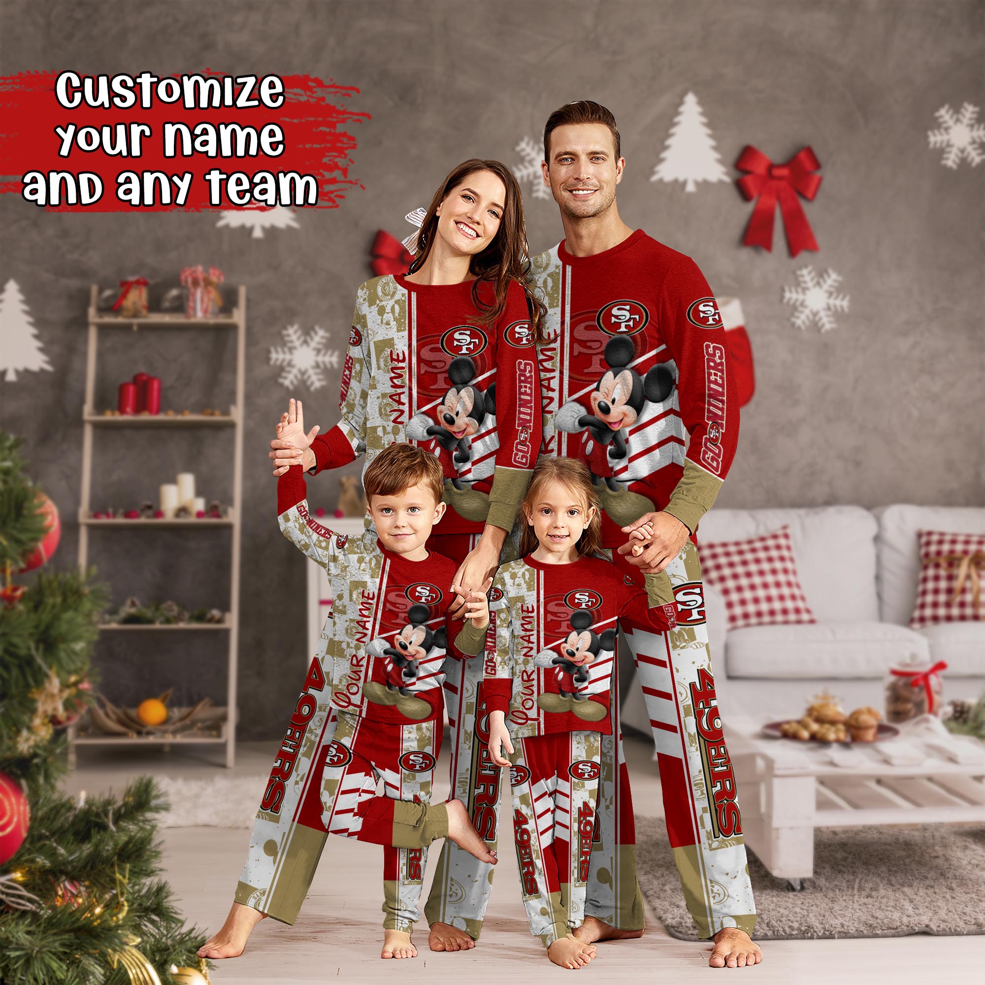 San Francisco 49ers MK Pajamas For Family, Custom Sports PJ For Children And Parents NA44875