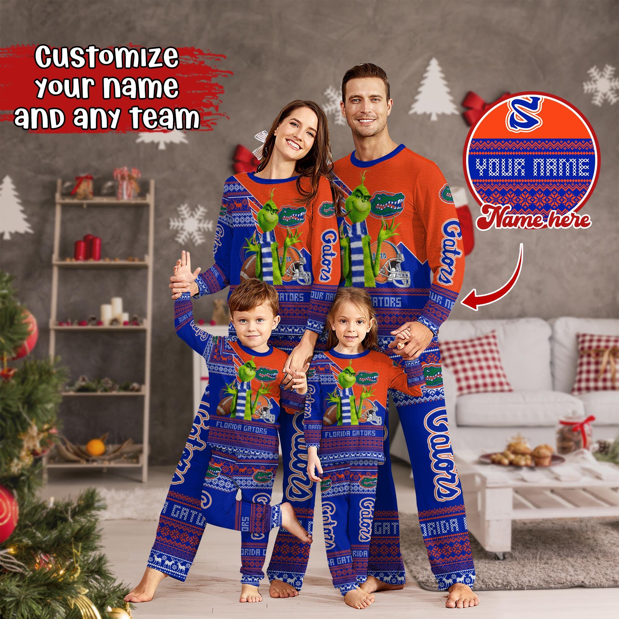 Florida Gators Xmas Pajamas For Sport Family, Custom Sport PJ For This Season NA44974