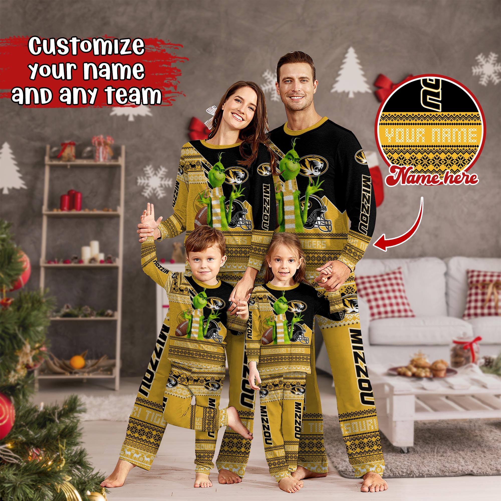 Missouri Tigers Xmas Pajamas For Sport Family, Custom Sport PJ For This Season NA44974