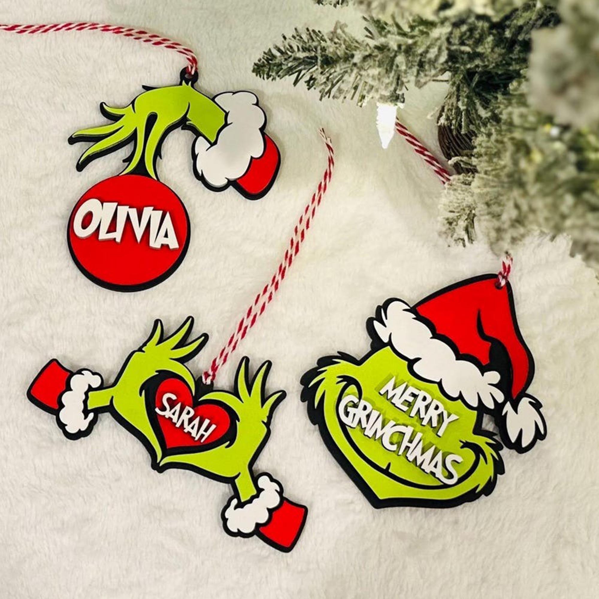 Grinch Christmas 3 Layered Piece Wooden Ornament Custom Your Name And Style, Grinch Ornament, Christmas Gift For Kid ETRG-62422