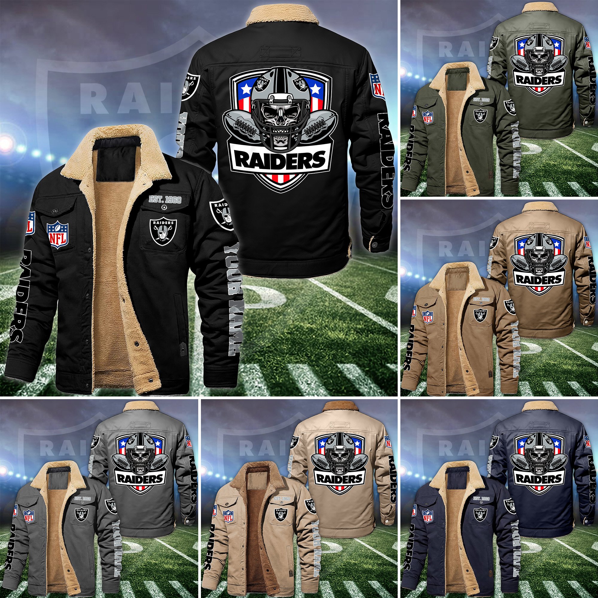 Las Vegas Raiders  Fleece Lined Cargo Jacket Custom Your Name 2024 version, Sport  Fleece Jacket, FootBall Fan Gift EHIVM-54163