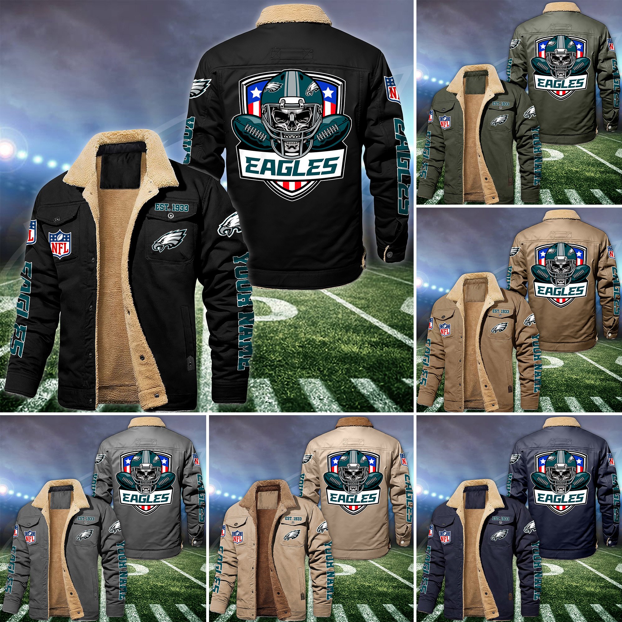 Philadelphia Eagles  Fleece Lined Cargo Jacket Custom Your Name 2024 version, Sport  Fleece Jacket, FootBall Fan Gift EHIVM-54163