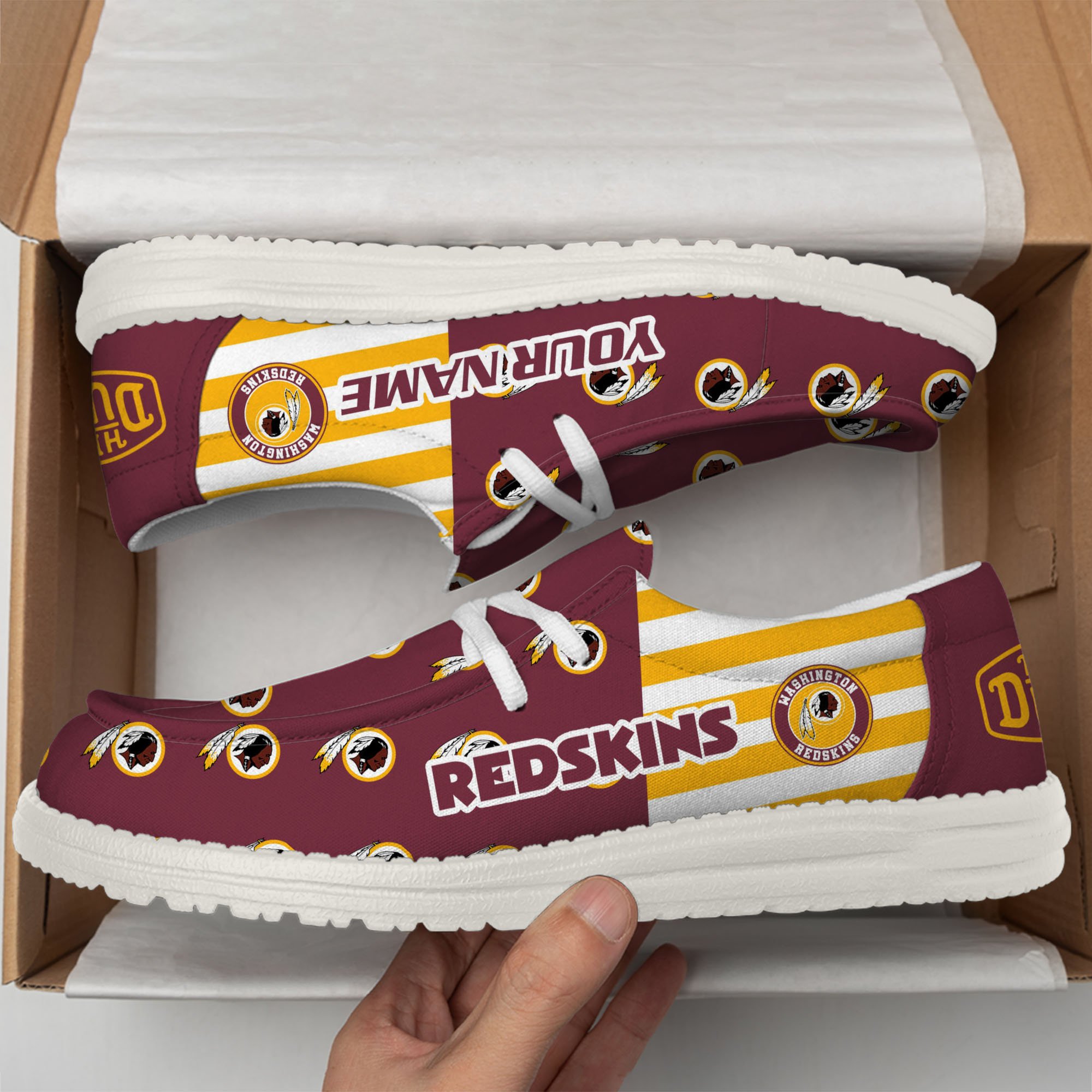 Washington Redskins Hey Dude Shoes Custom Your Name 2024 version, Sport Shoes For Fan, Fan Gifts EHIVM-60787