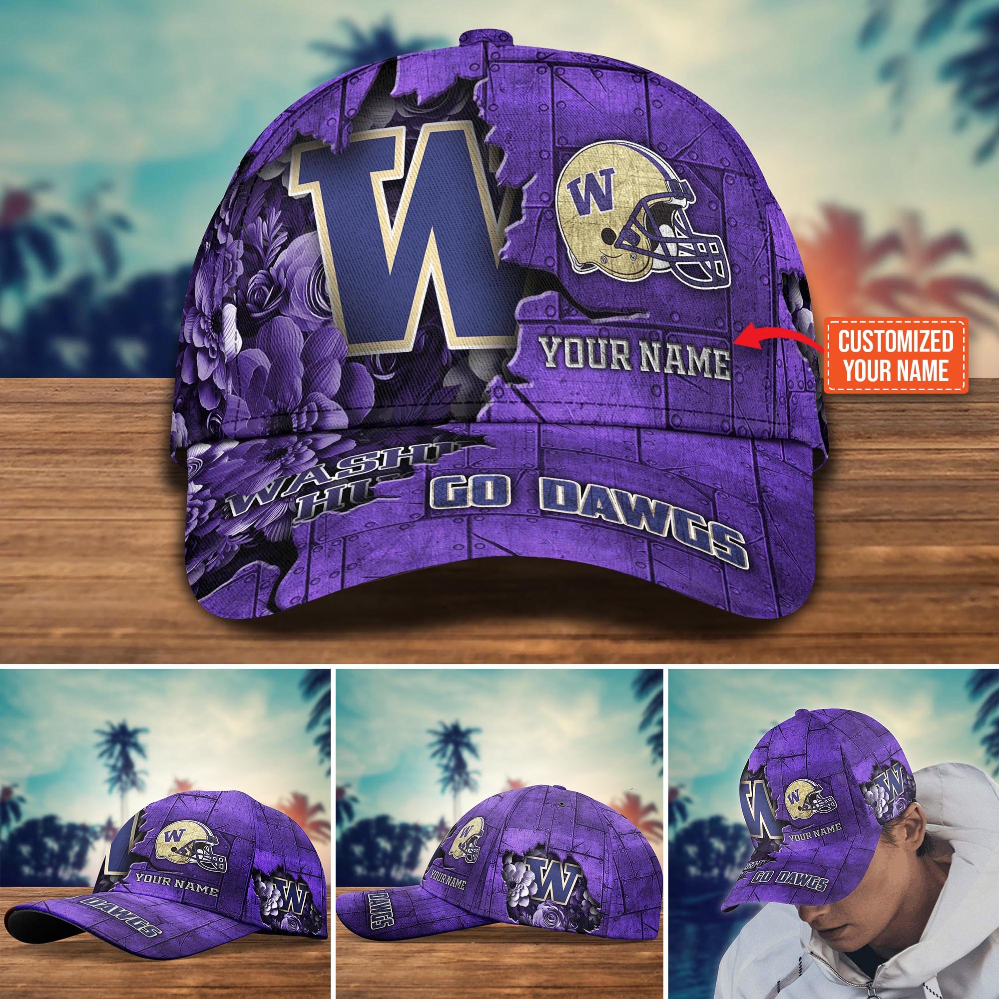 Washington Huskies Custom New Arrivals Trending Cap H51466