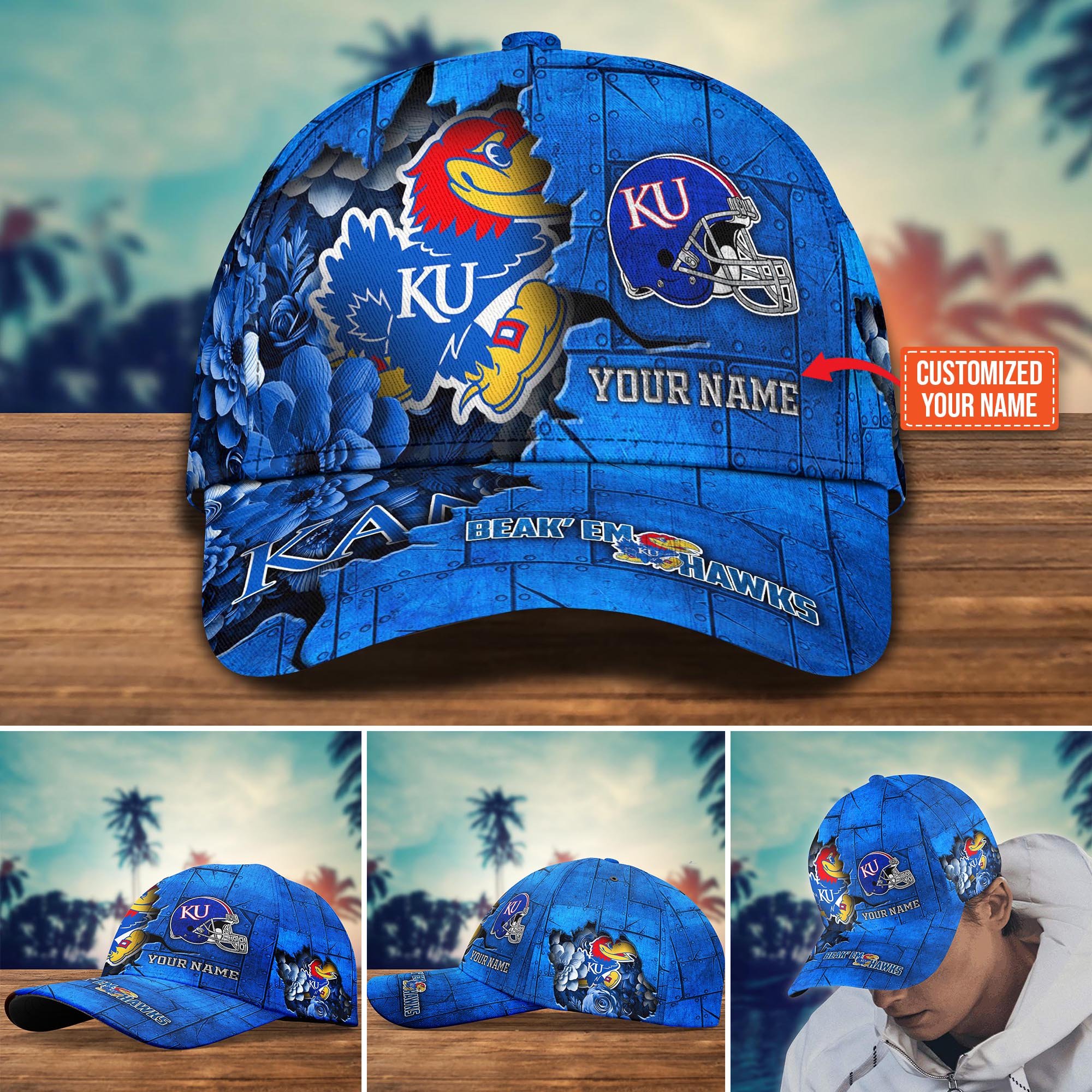 Kansas Jayhawks Custom New Arrivals Trending Cap H51466