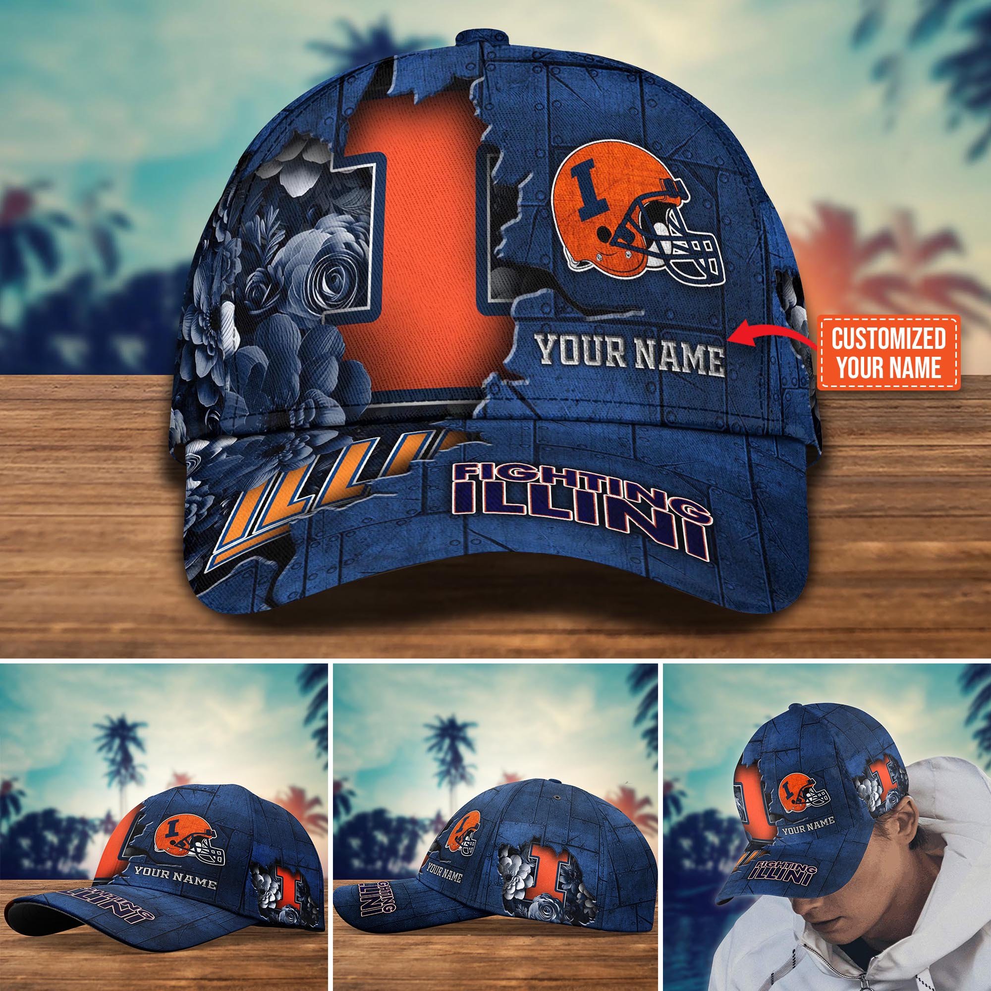 Illinois Fighting Illini Custom New Arrivals Trending Cap H51466