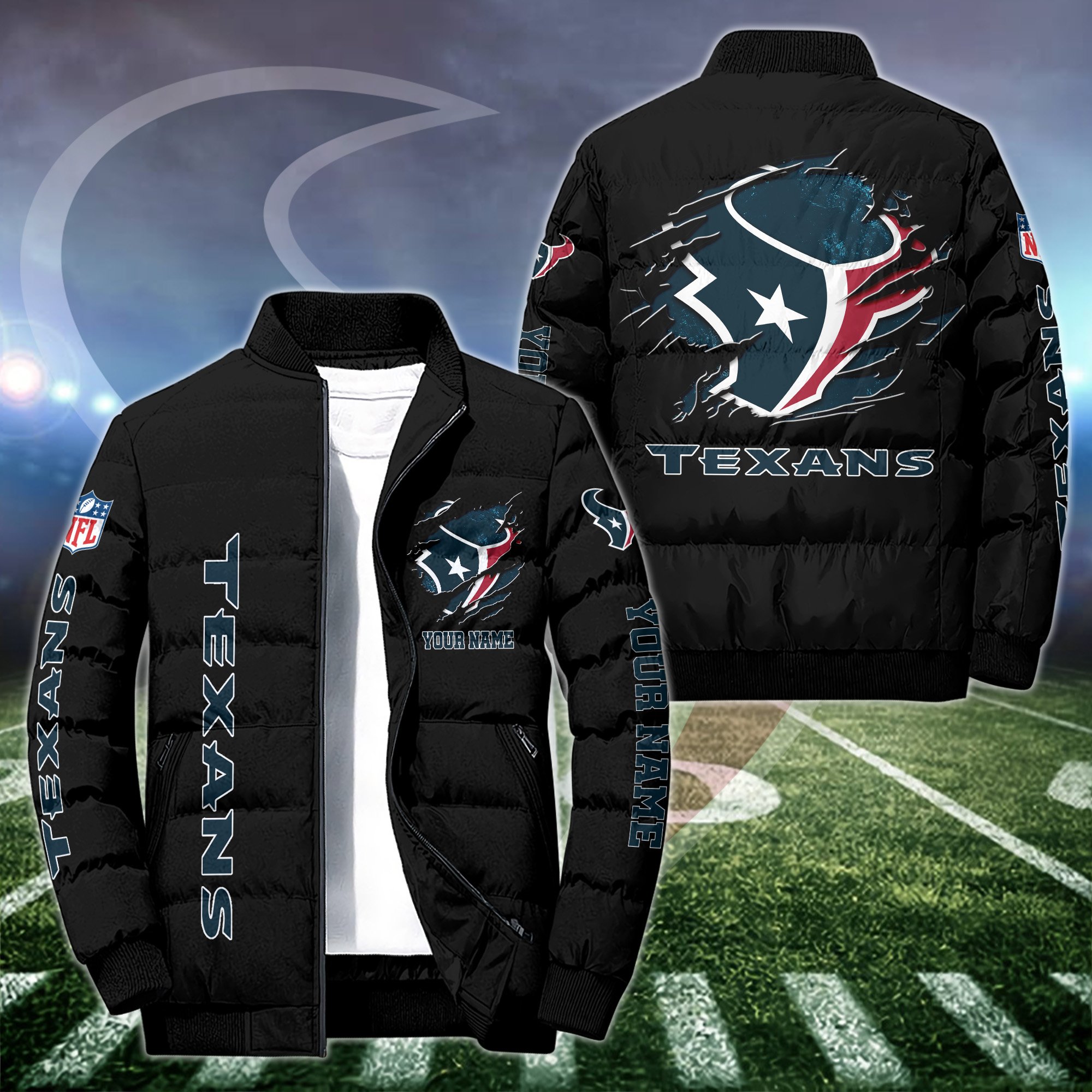 Houston Texans Puffer Jacket Custom Your Name 2024 version, Sport Jacket, FootBall Fan Gifts EHIVM-52636