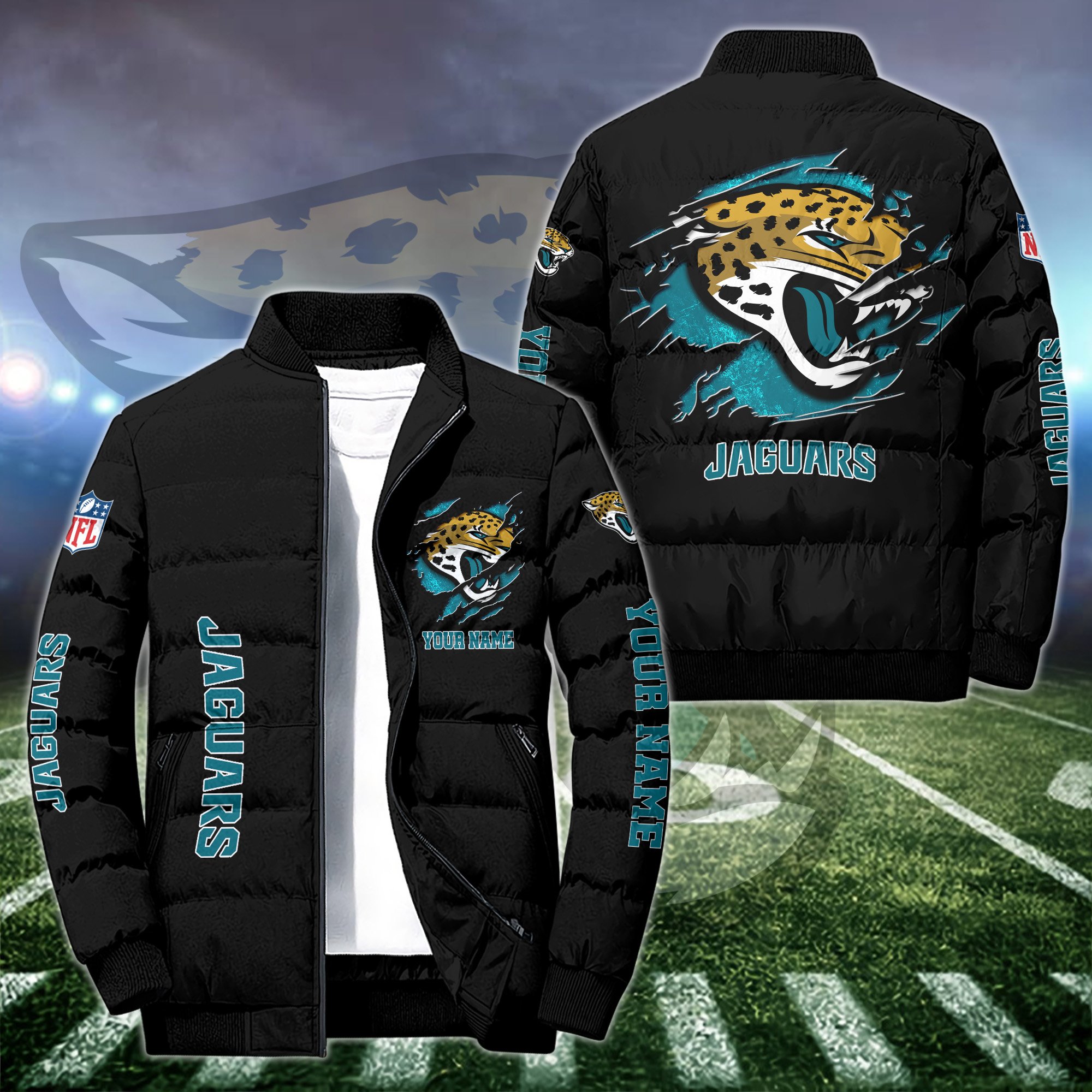 Jacksonville Jaguars Puffer Jacket Custom Your Name 2024 version, Sport Jacket, FootBall Fan Gifts EHIVM-52636