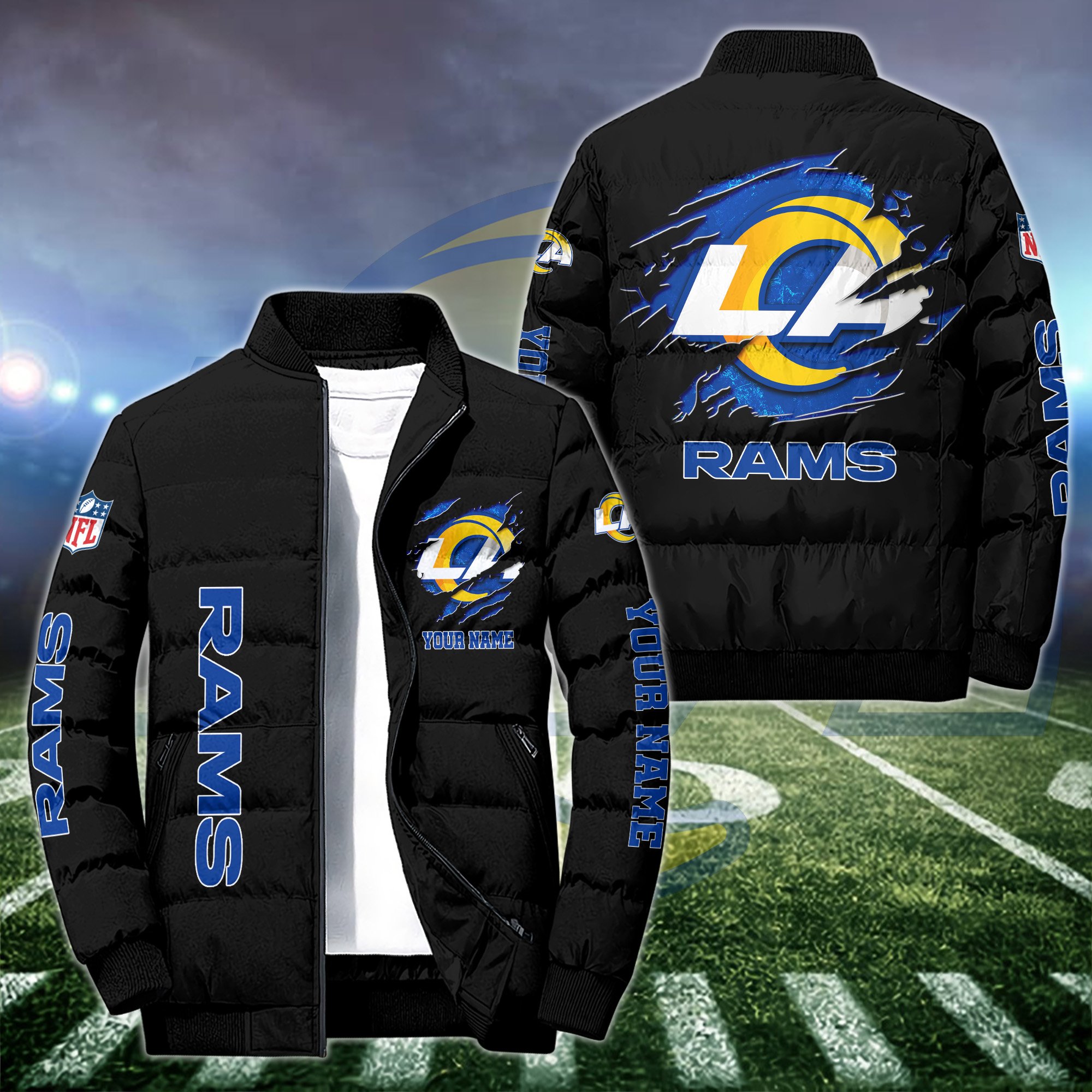 Los Angeles Rams Puffer Jacket Custom Your Name 2024 version, Sport Jacket, FootBall Fan Gifts EHIVM-52636