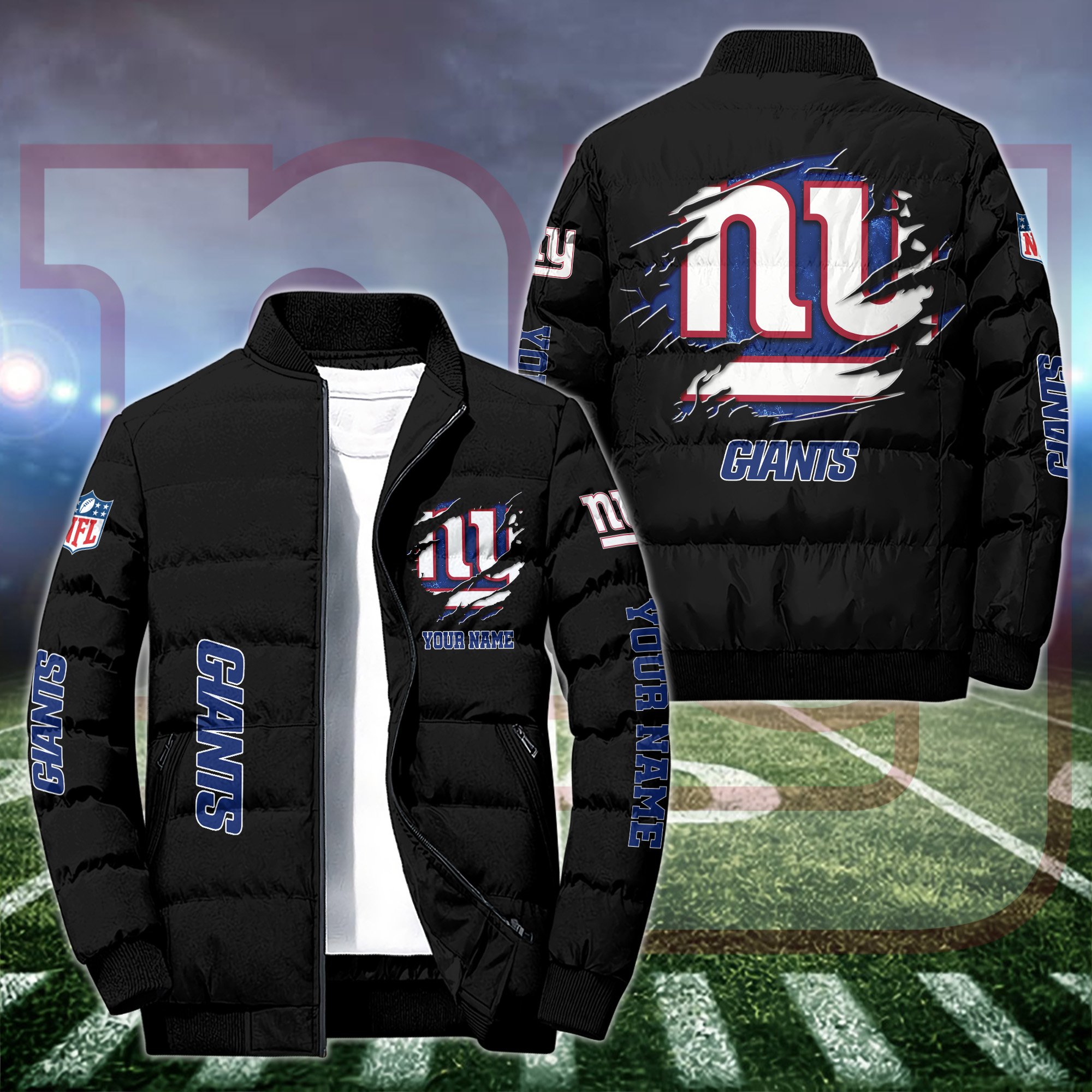 New York Giants Puffer Jacket Custom Your Name 2024 version, Sport Jacket, FootBall Fan Gifts EHIVM-52636