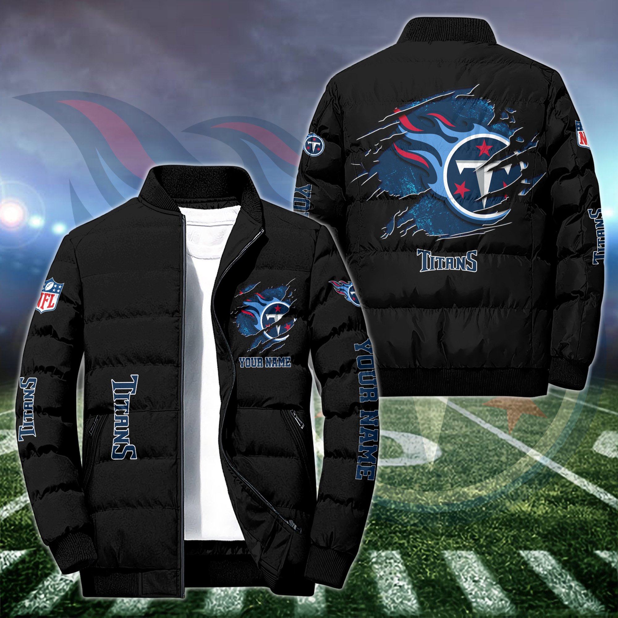 Tennessee Titans Puffer Jacket Custom Your Name 2024 version, Sport Jacket, FootBall Fan Gifts EHIVM-52636